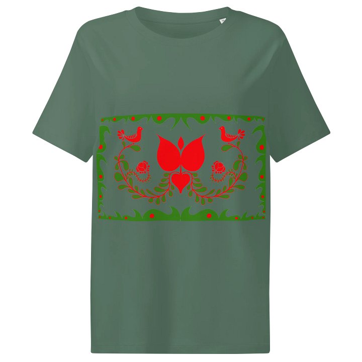 Folk Art Hungarian Red Tulip Women's Organic T-Shirt product image (1)