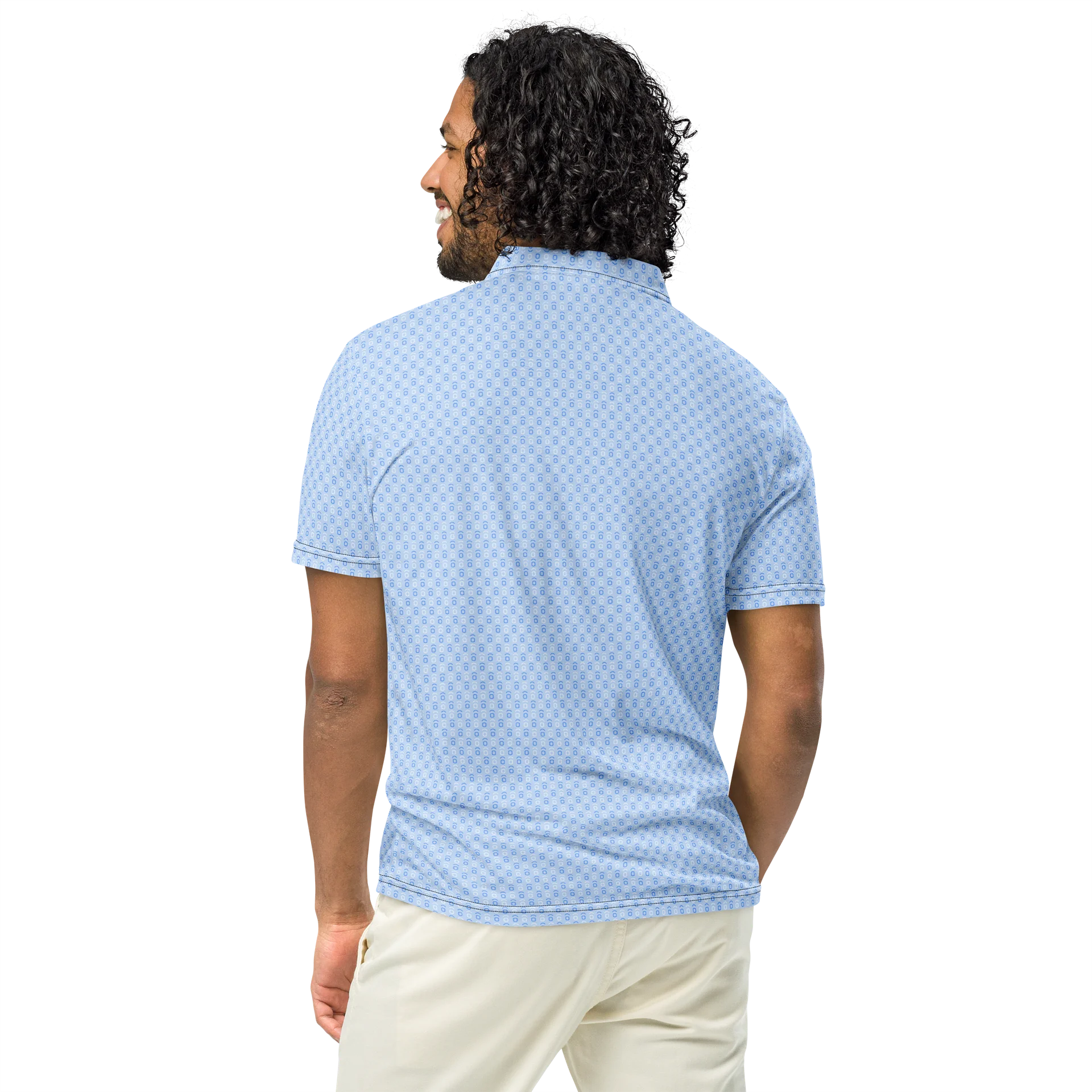 OVTLYR ALL OVER PRINT - POLO SHIRT - RUNS SMALL (ORDER NEXT SIZE UP) - Light Blue product image (5)