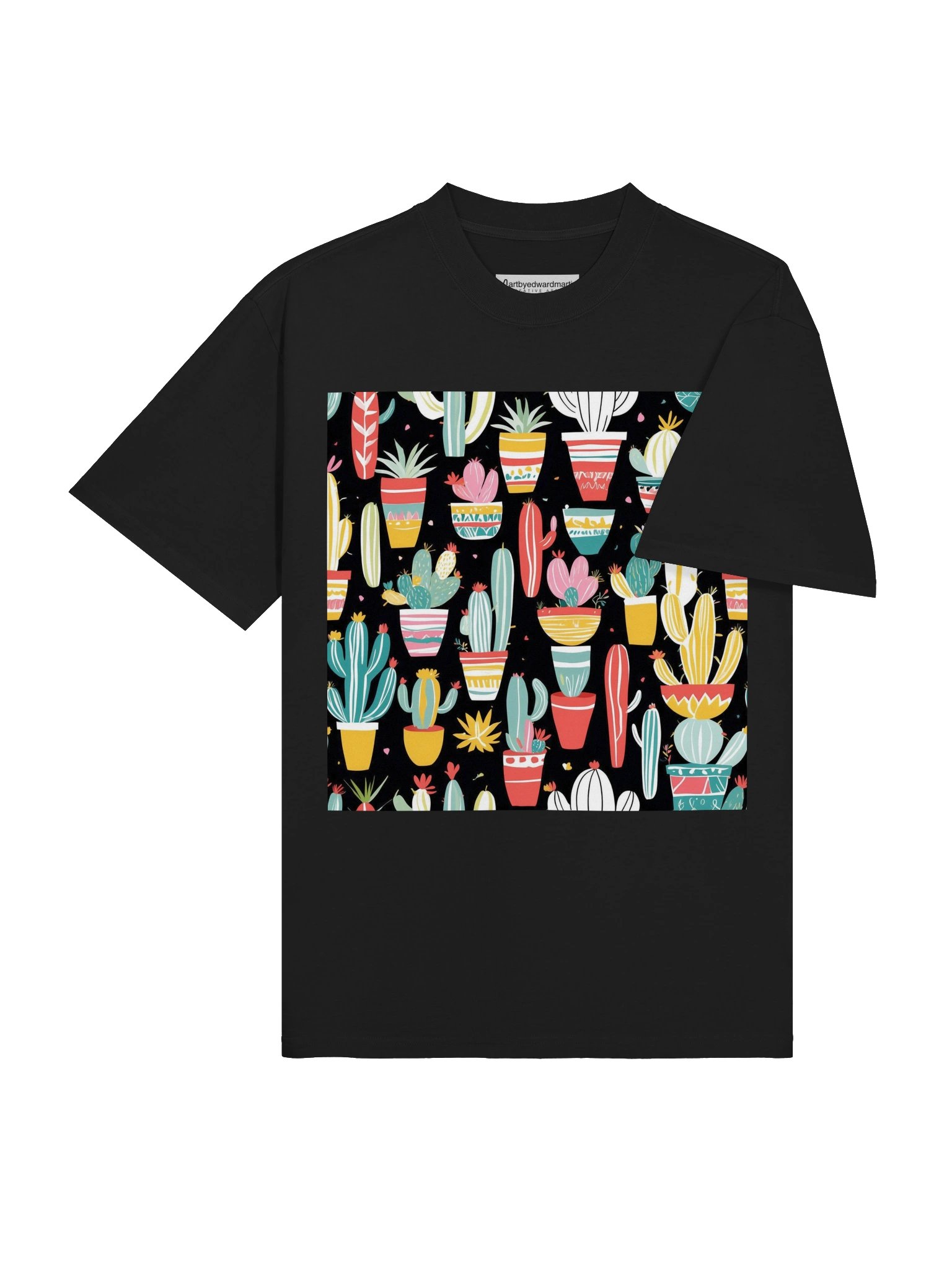 Colorful Cactus Pattern Oversized Tee product image (17)