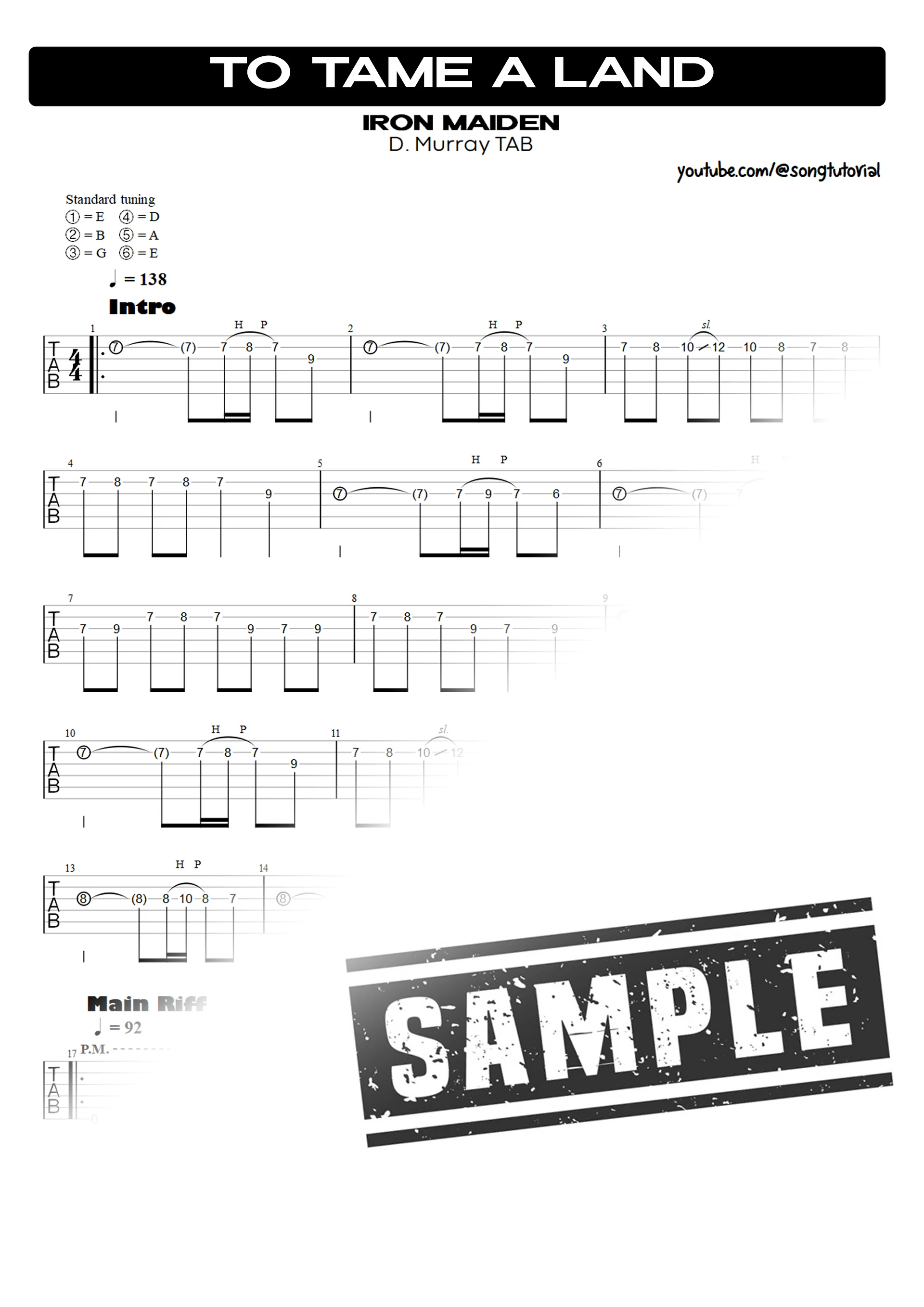 To Tame a Land | PDF Tab + Guitar Pro | Iron Maiden product image (2)