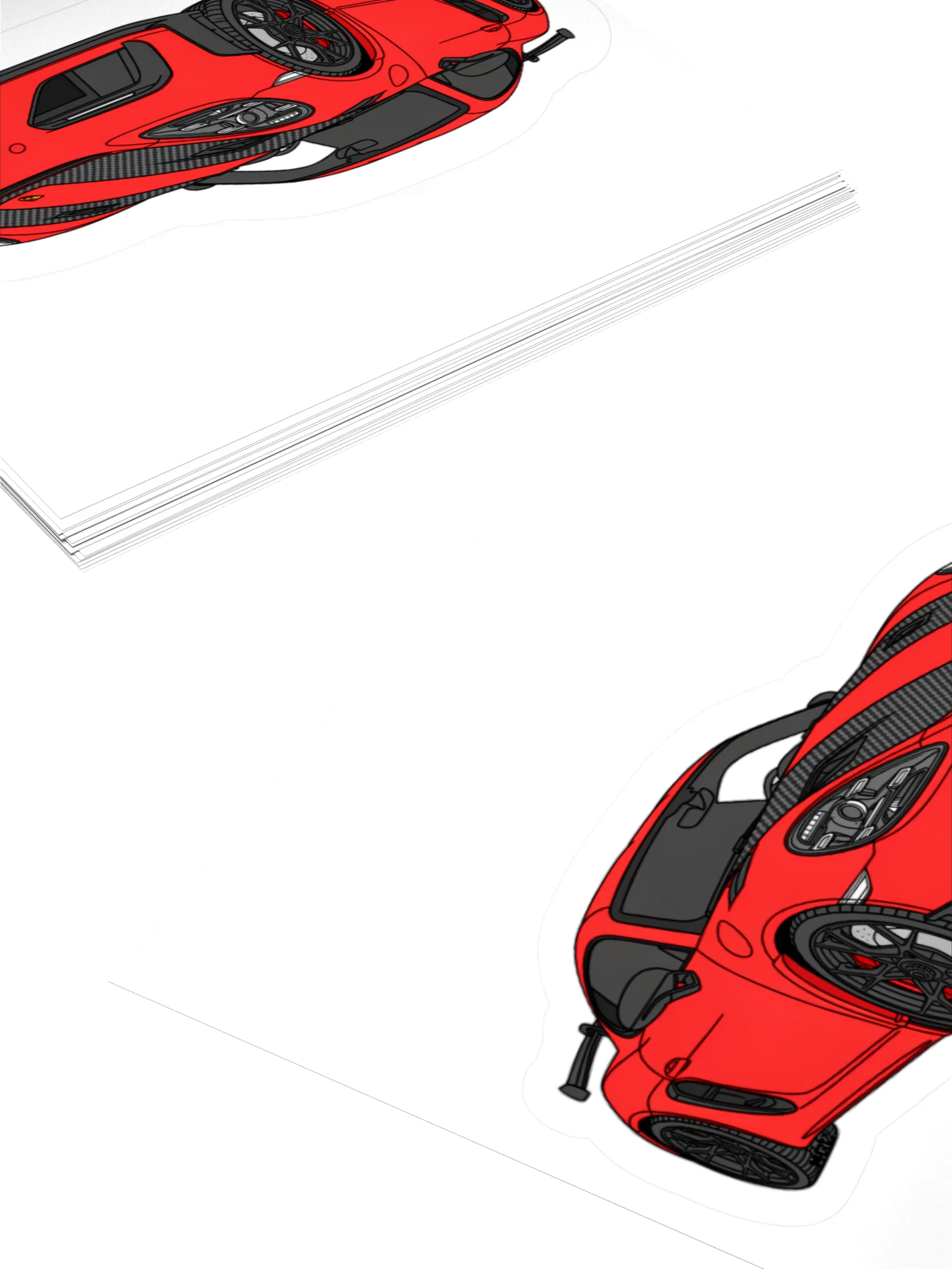 Red Porsche GT4 RS Sticker (Retro, Sketch, Silhouette) product image (10)
