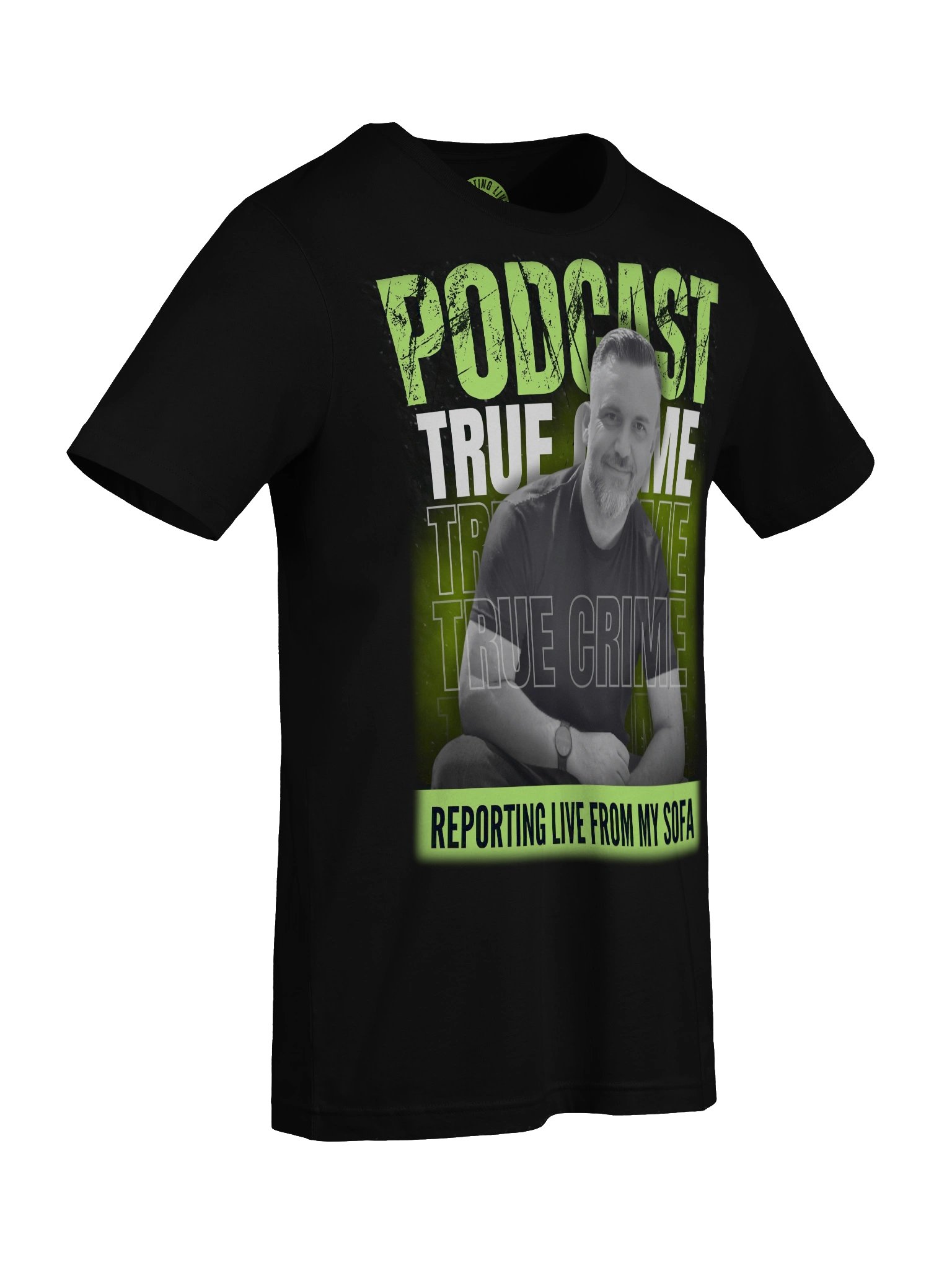 Reporting Live From My Sofa Podcast Portrait T-shirt product image (7)