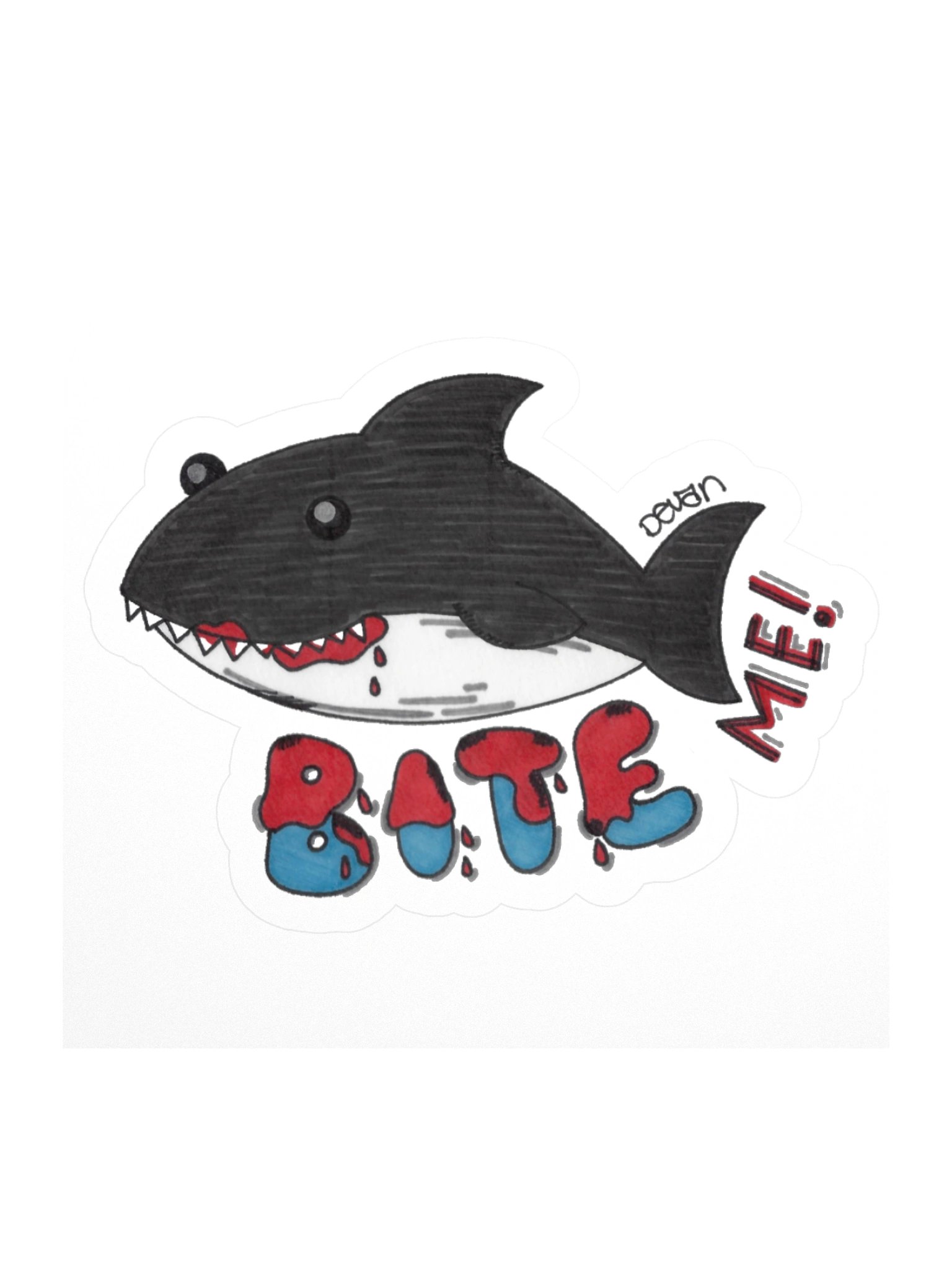 Bloody Shark Bite Sticker product image (1)