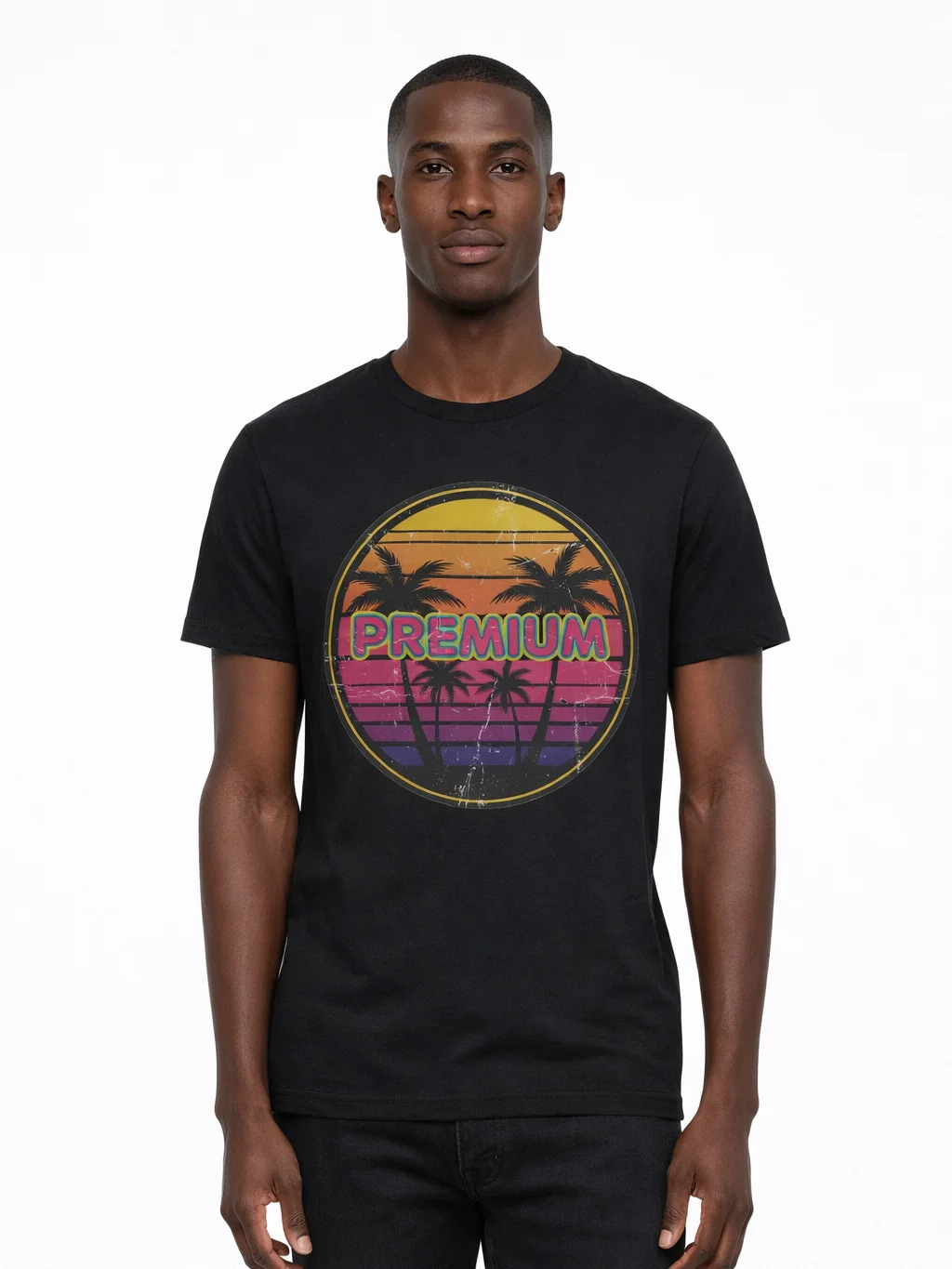 Premium Retro Sunset T-Shirt for men | Vintage Palm Tree Aesthetic Tee product image (1)
