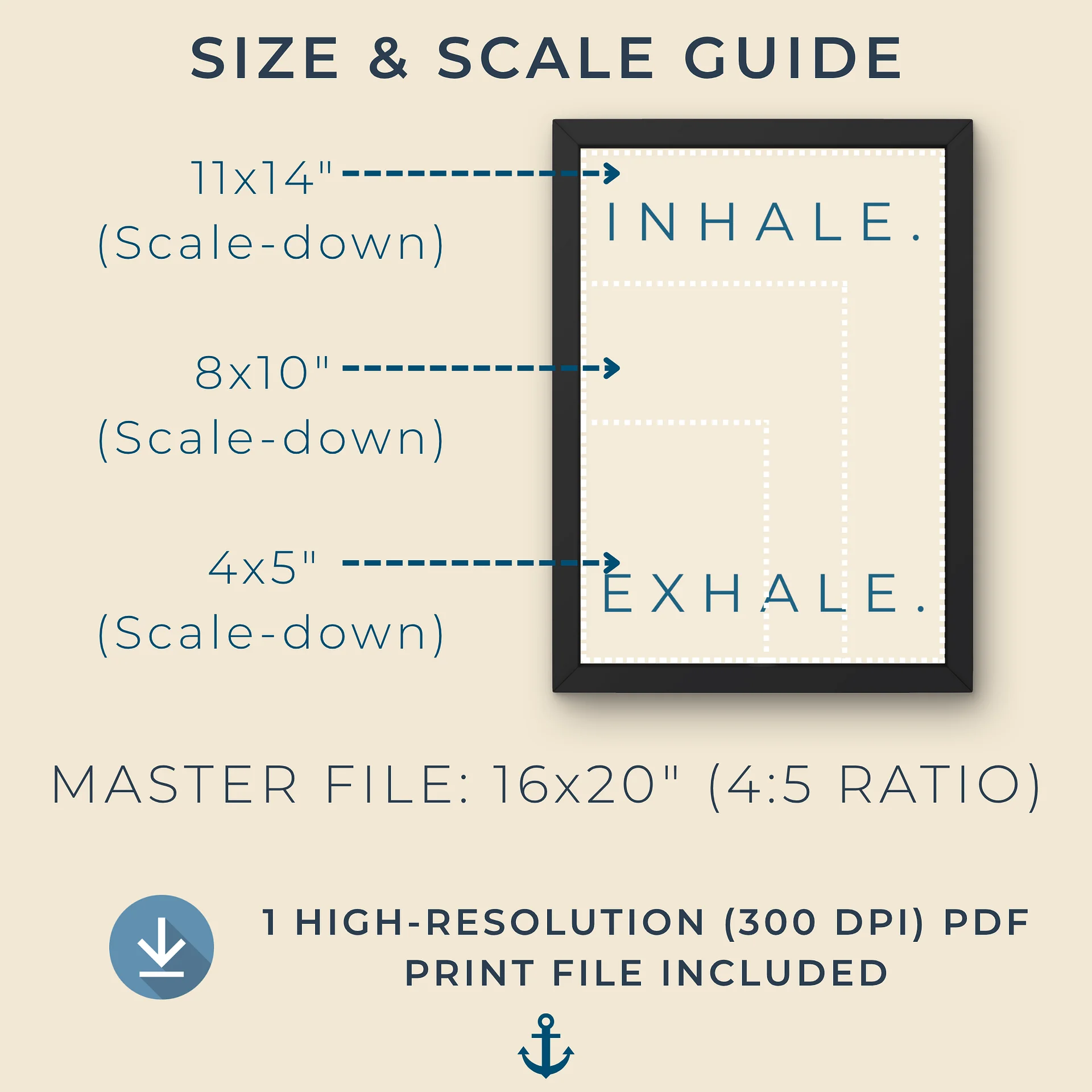 Minimalist Breathing Mantra Wall Art. (Digital Download) product image (3)