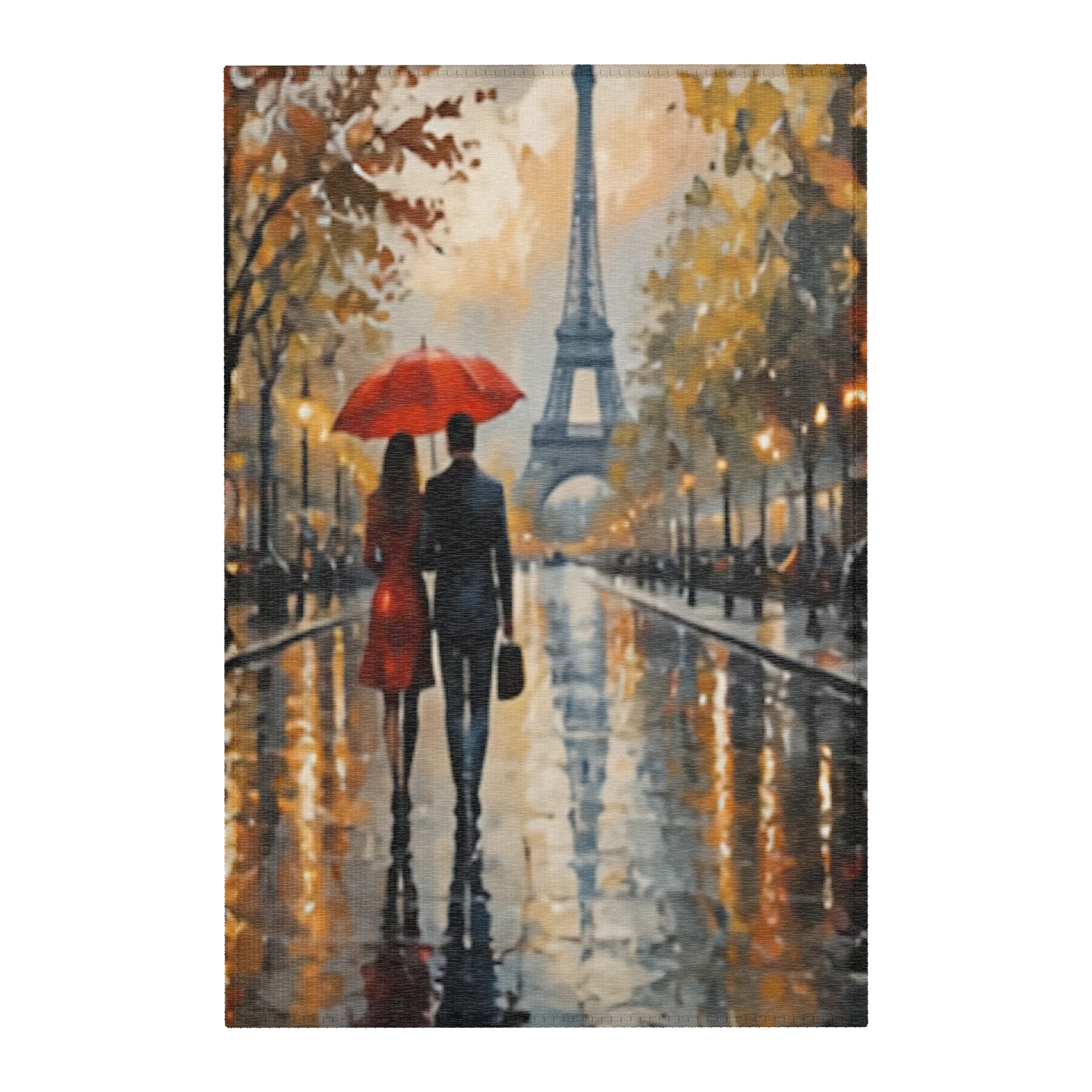 A Symphony in Slate: Rainy Day in Paris Area Rug product image (1)