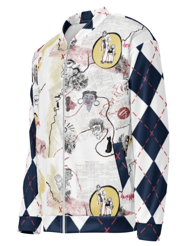 Unisex Bomber Zip 'Argyle Mix Up' product image (4)