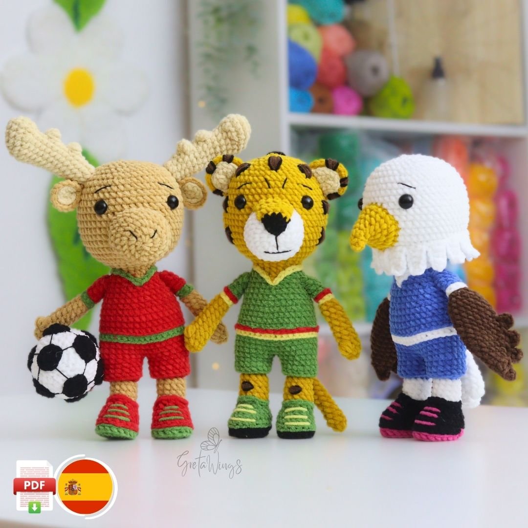 Colección Completa: Patrones de las Mascotas del Mundial 2026 y Balón de Fútbol a Crochet (PDF) product image (1)