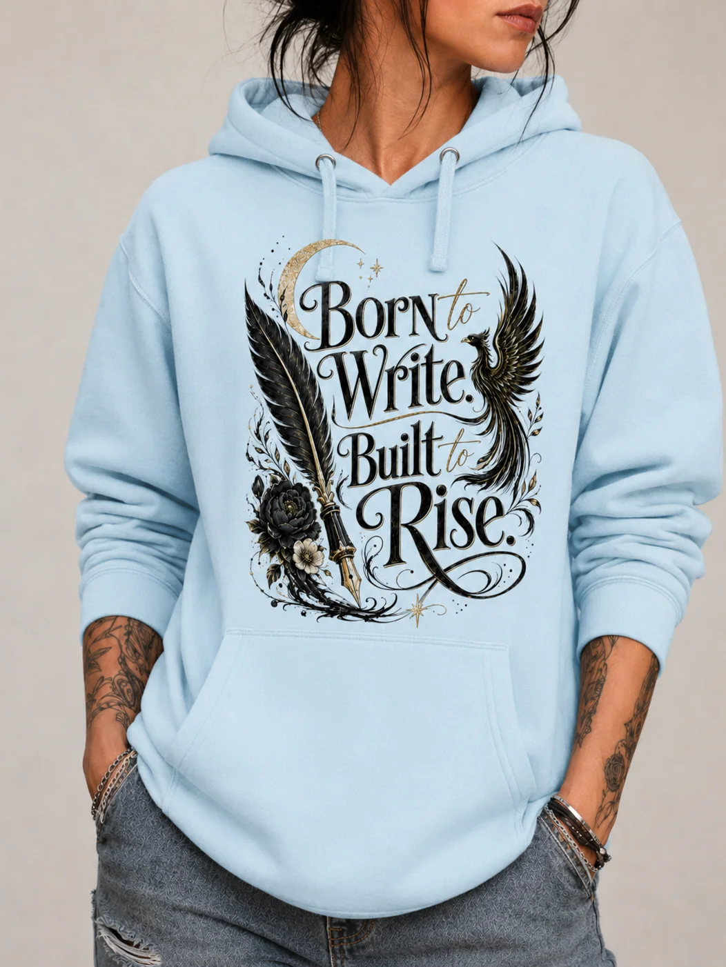 Born to Write Gothic Phoenix Hoodie product image (1)
