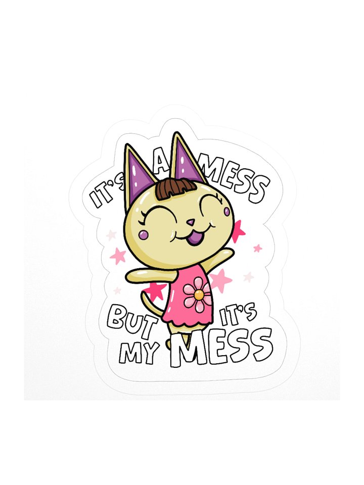 It's a mess but it's my mess Merry Sticker Pink product image (1)
