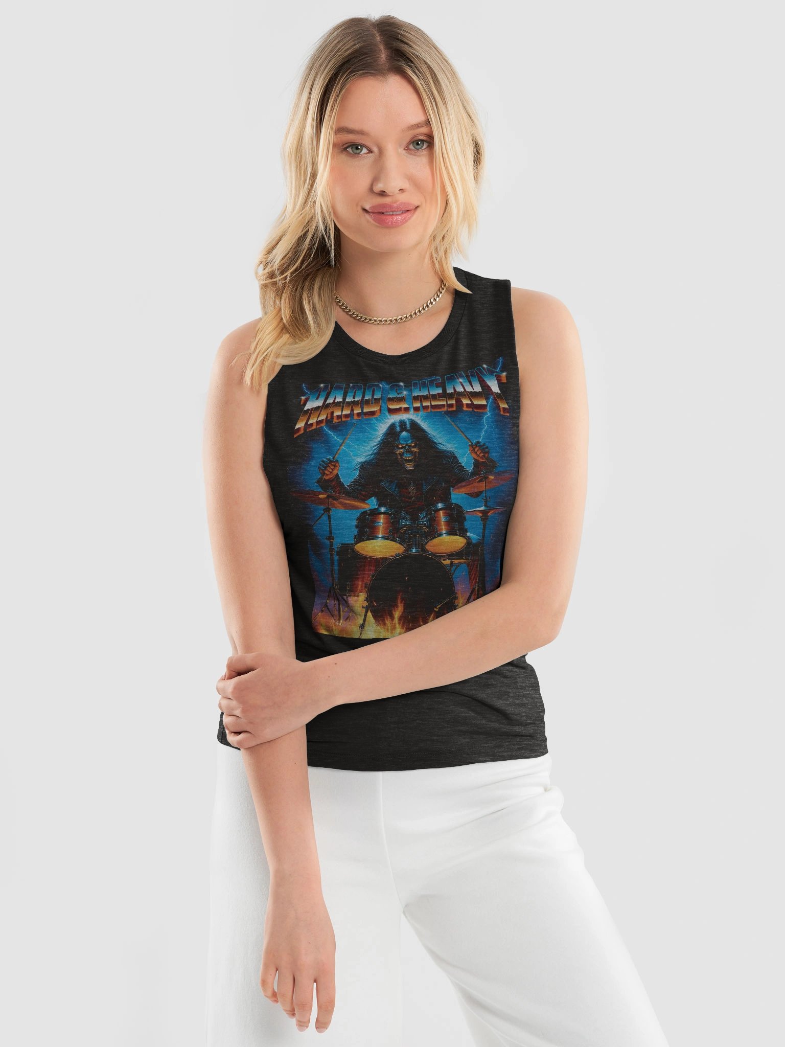 Skully Drummer Flowy Tank product image (3)