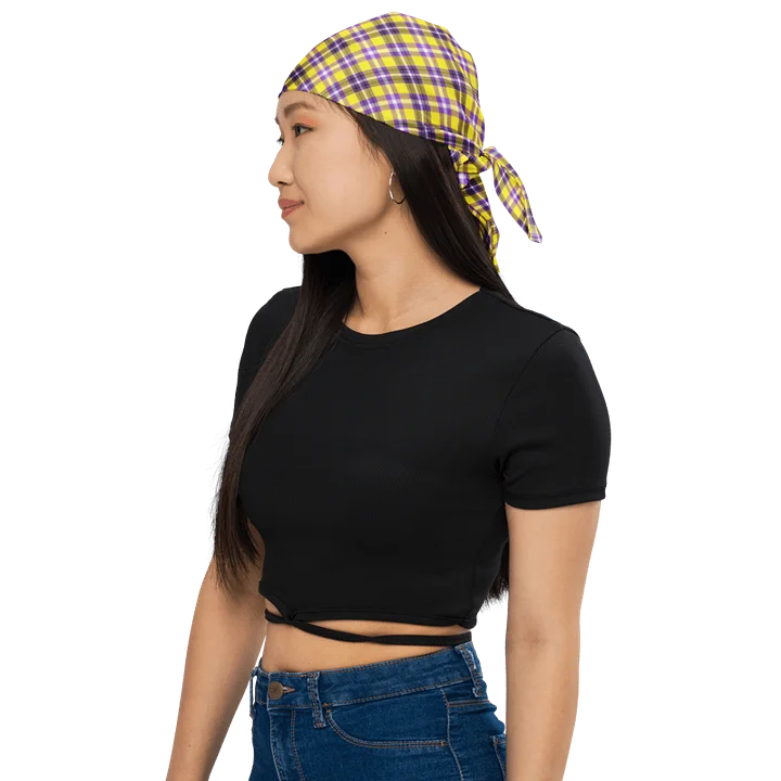 Yellow and Purple Plaid Bandana product image (1)
