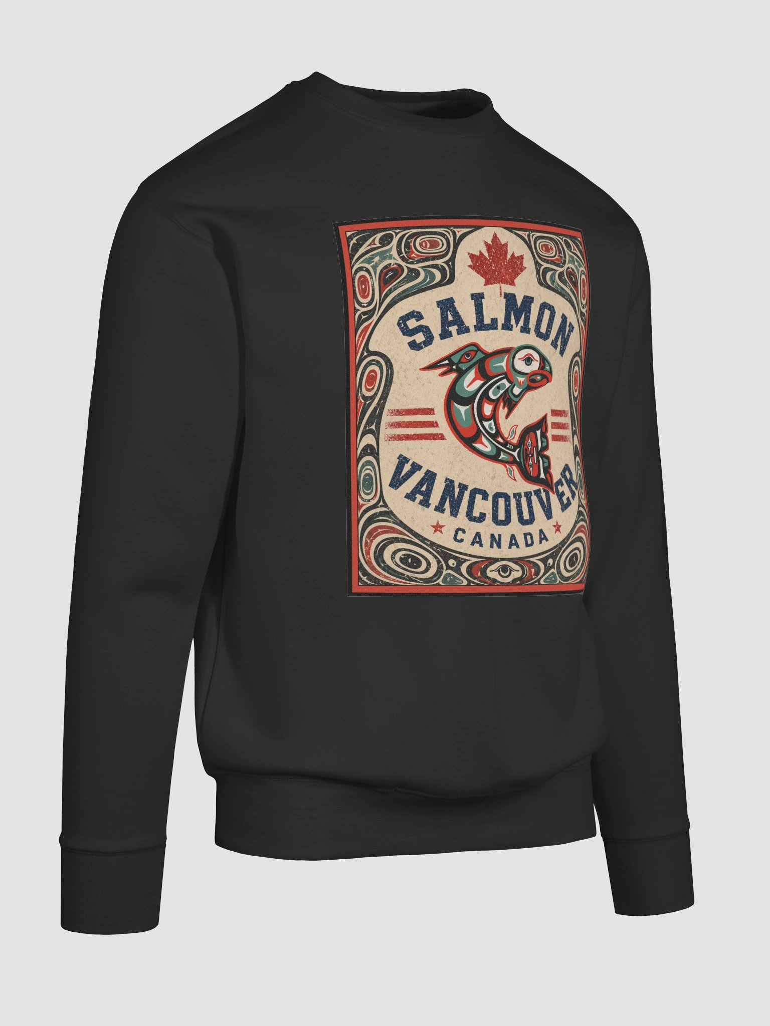 "HAIDA SALMON VANCOUVER" premium cotton sweatshirt product image (5)
