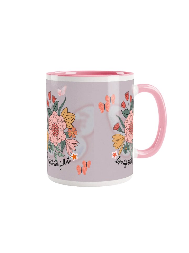 11 oz Floral Bliss Ceramic Coffee Mug with Handles. Reusable Drinkware for Home Office, Summer Gifts product image (1)