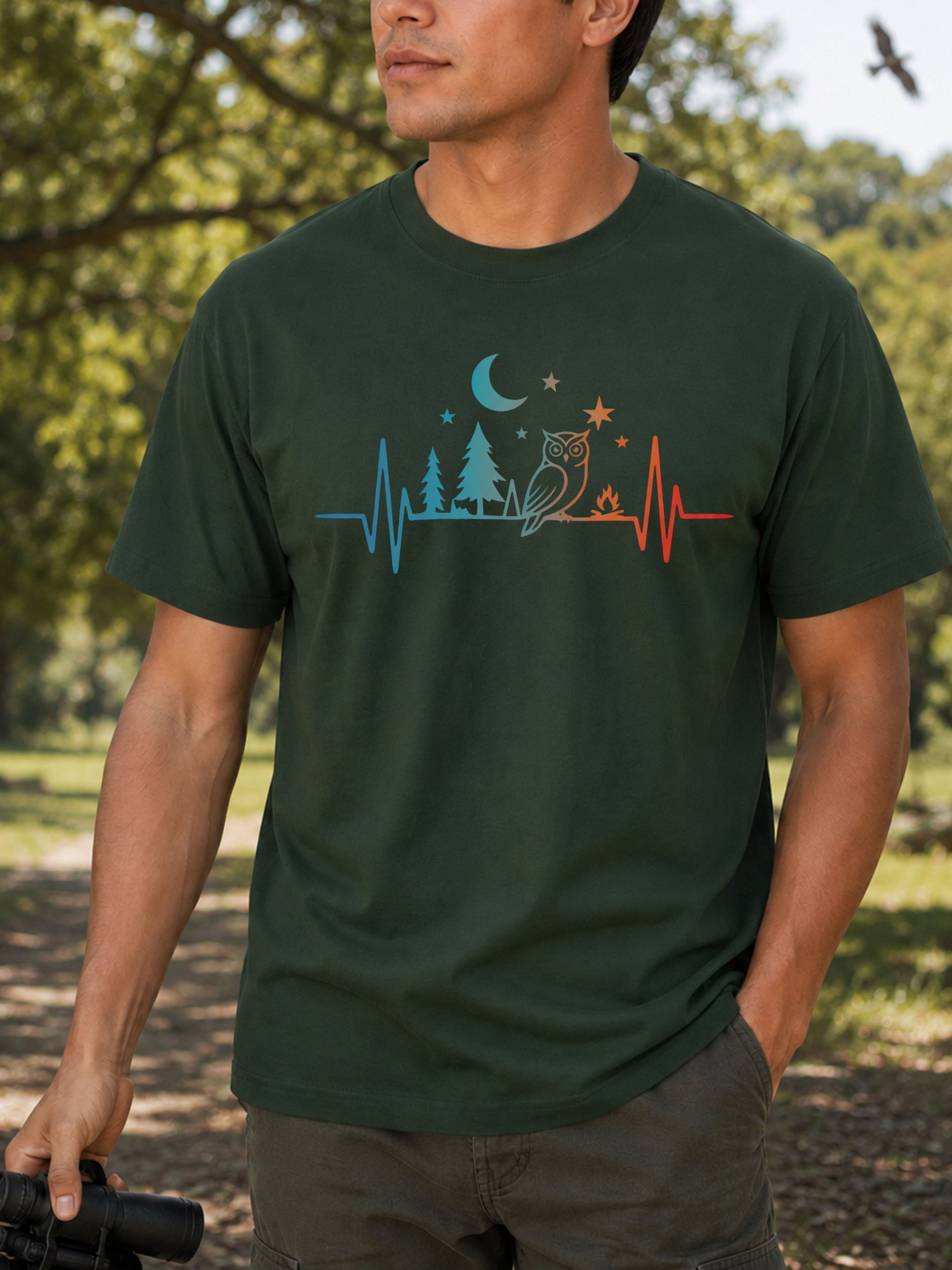 Owl in the Night – Nature Heartbeat T-Shirt Design for Bird Lovers product image (6)