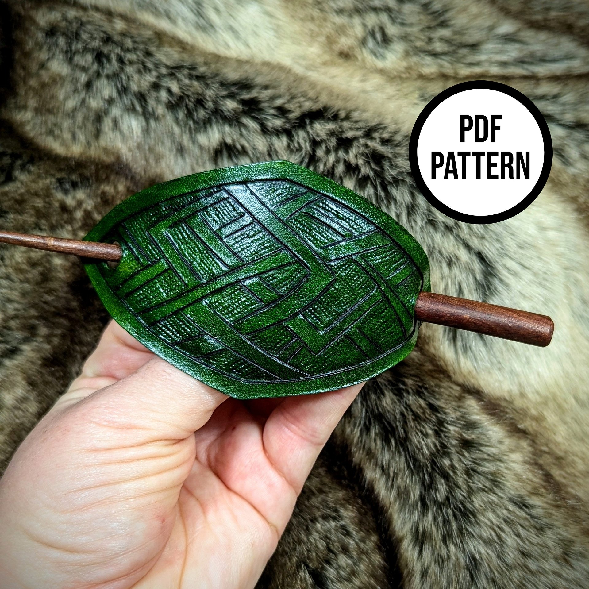 Leather Hair Stick - PDF Pattern for Leatherwork product image (1)