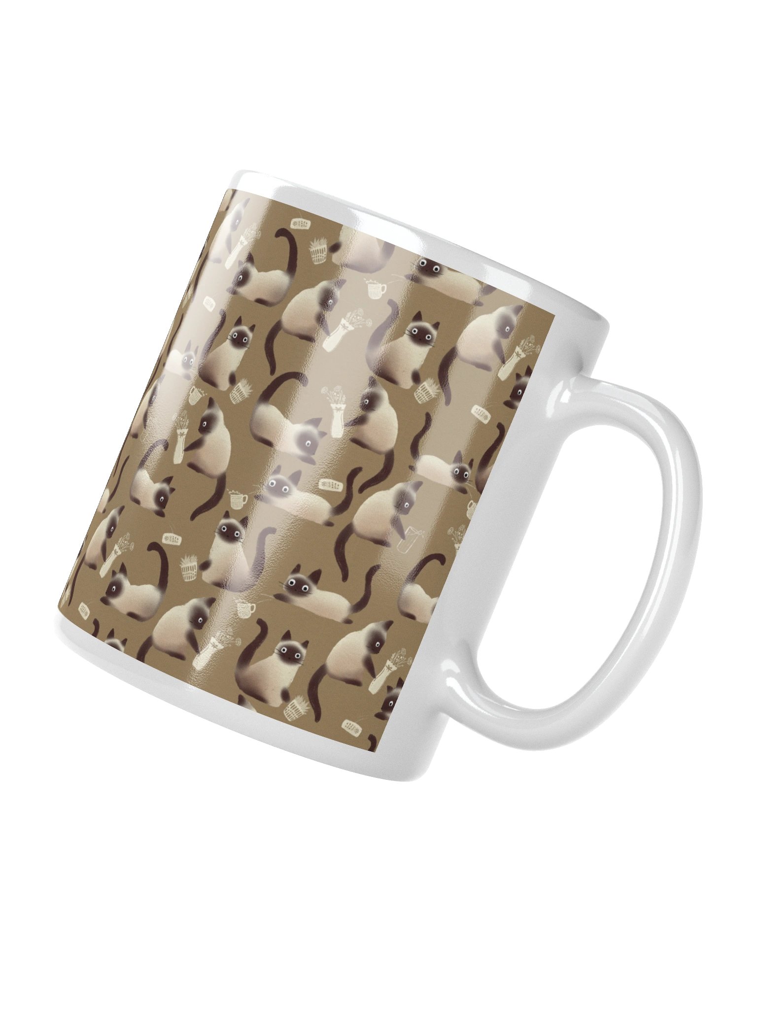 Bad Siamese Cats Knocking Stuff Over Coffee Mug, Brown product image (3)