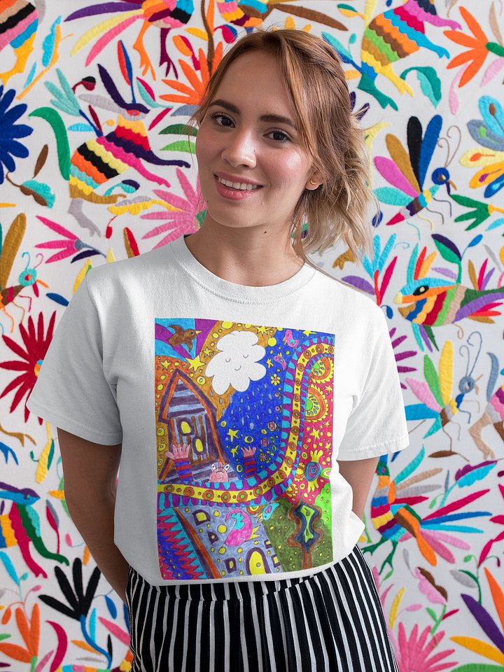Abstract Doodle Art Golden Tower Moment Unisex T-Shirt product image (2)