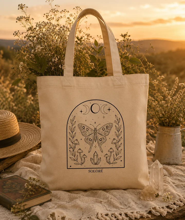 Midnight Botanica - Moth Tote