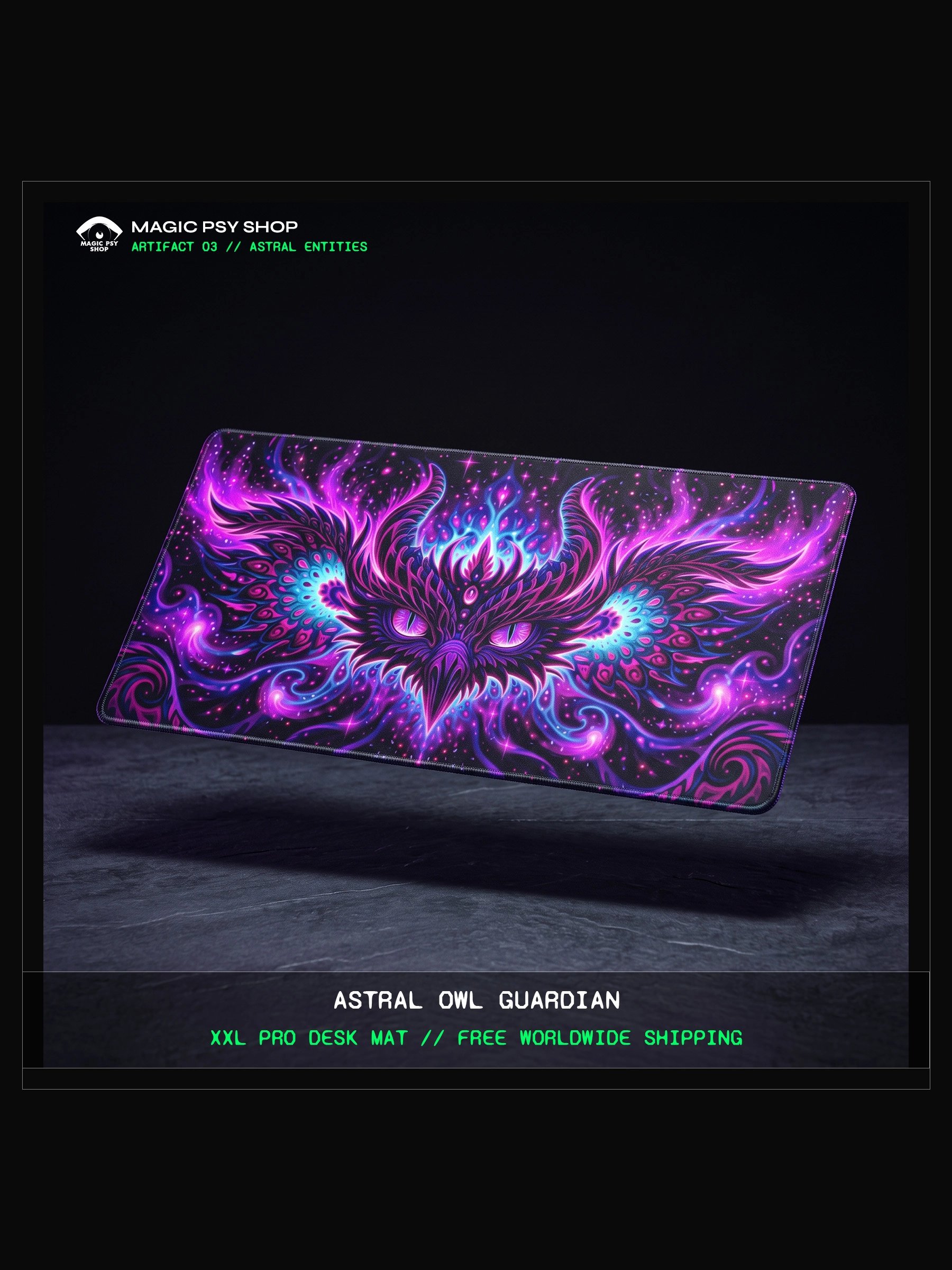 Artifact 03: Astral Owl Guardian - XXL Studio Desk Mat product image (1)
