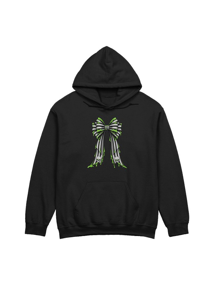[UM Designs] Coquette Bow with Slime - Unisex Pullover Graphic Hoodie [black letters] product image (1)