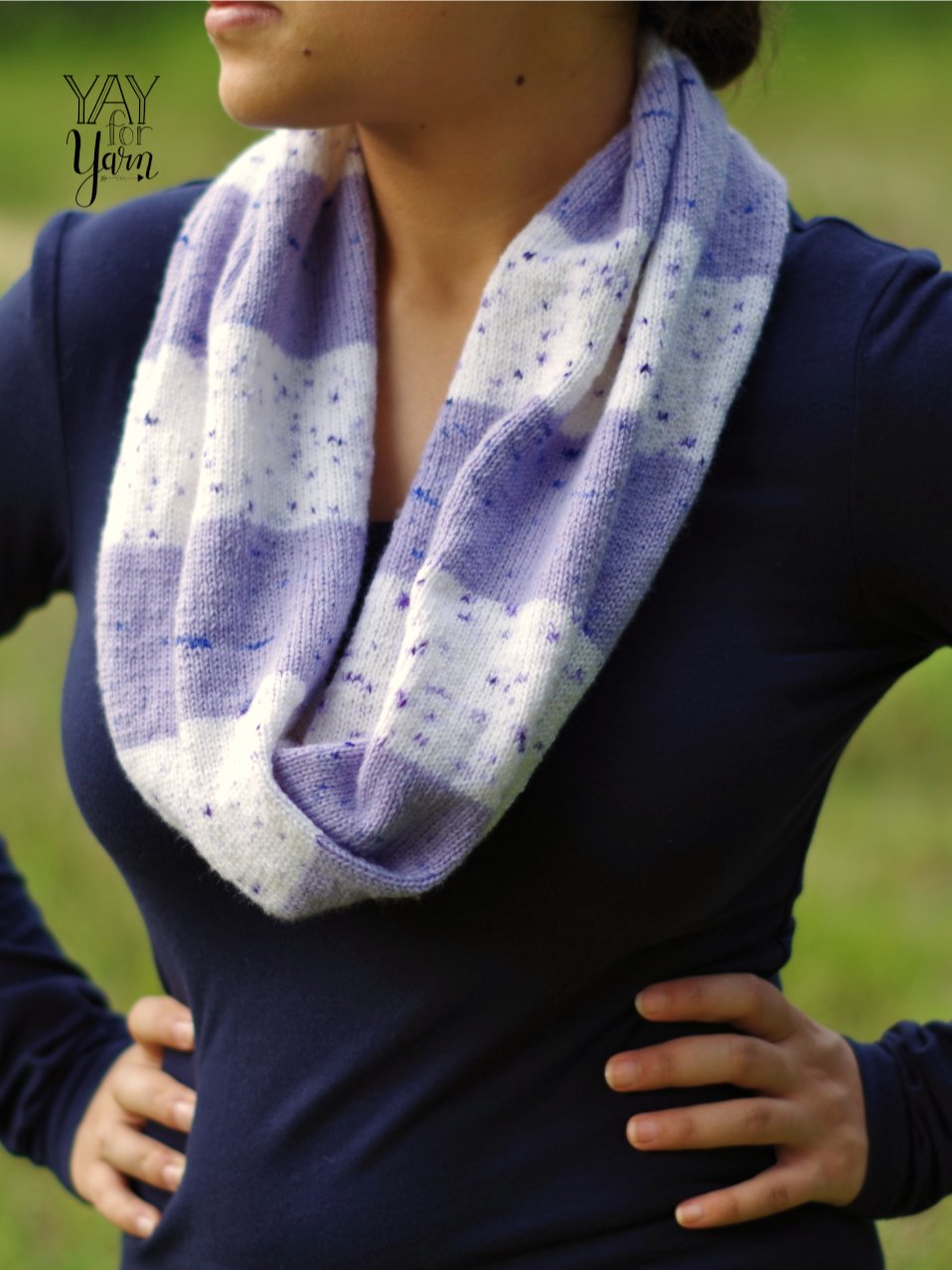 Speckled Stripes Infinity Scarf - PDF Knitting Pattern & Video Tutorial product image (2)