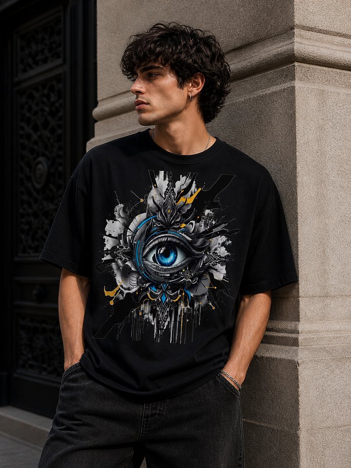 The Vigilant Eye of Aeloria T-shirt - Graphic T-shirt - Mythological T-shirt product image (1)