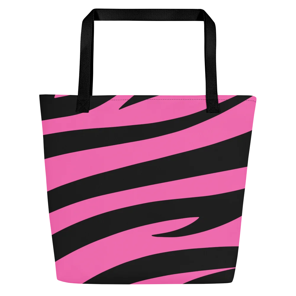 Zebra Print Tote Bag – Pink Black product image (3)