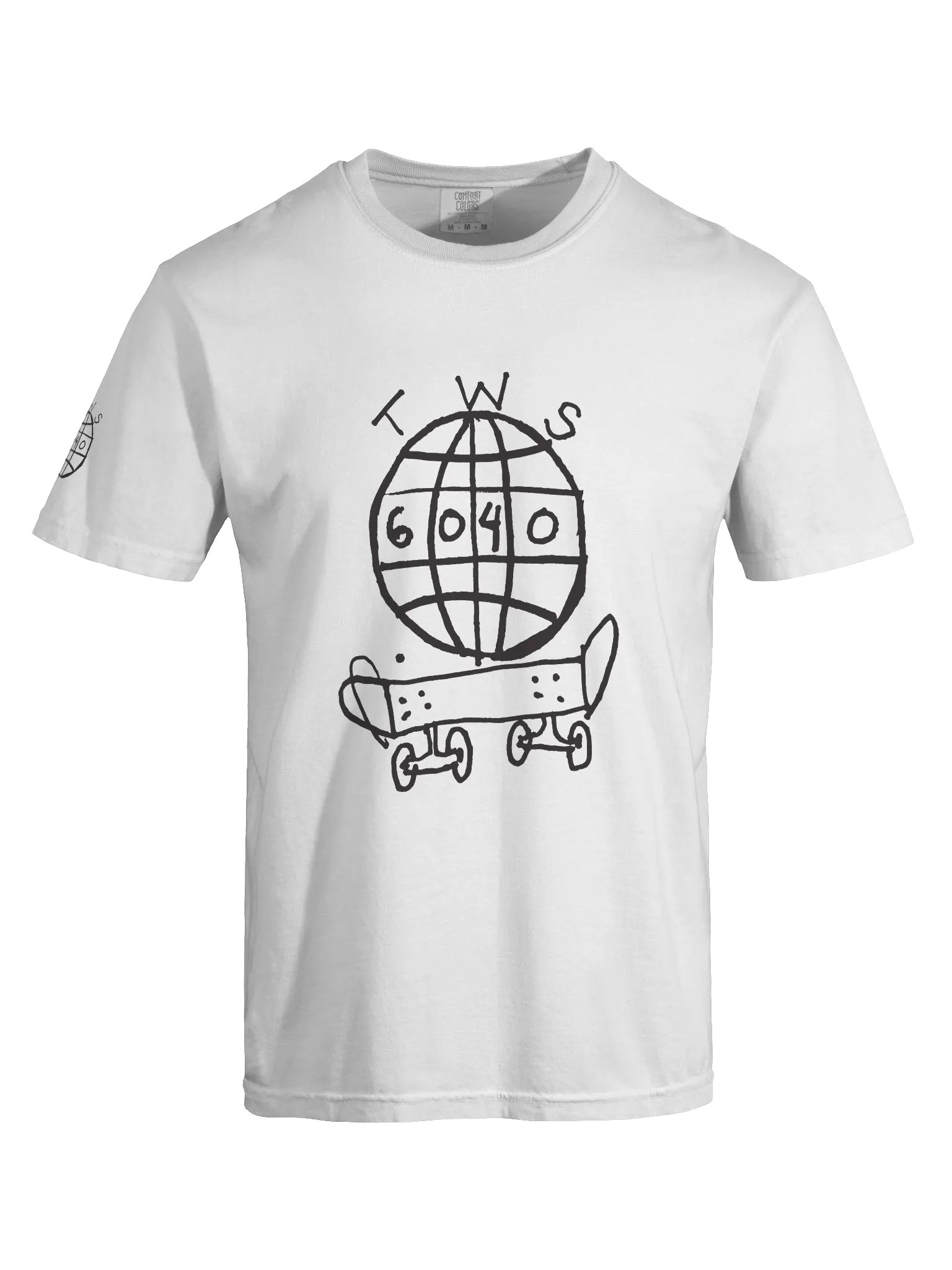 TWS x 6040 Skateboards T-Shirt (Black Logo) product image (32)