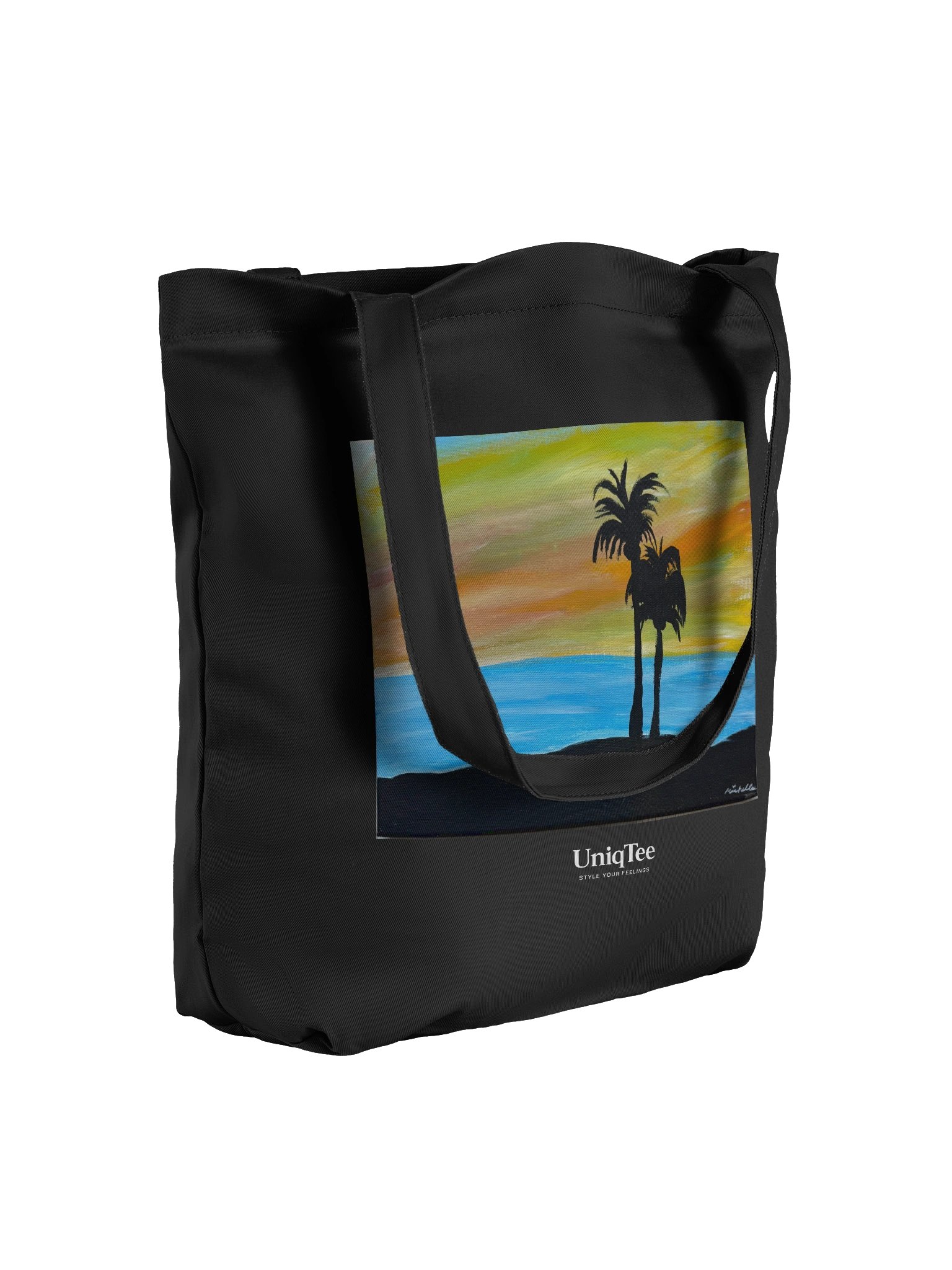 Serenity Sunset Tote by Artist Michelle N (Black) product image (4)