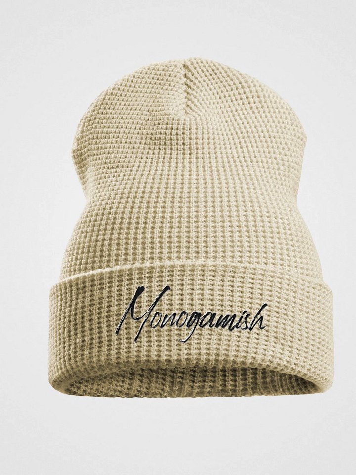 Monogamish embroidered waffle beanie product image (3)