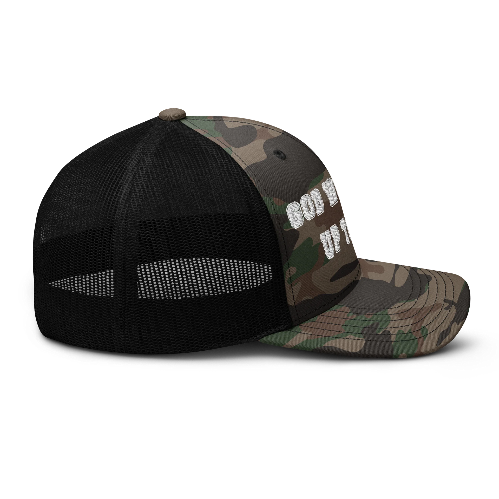 “God Woke Me Up Today” (Camo Trucker Hat) product image (5)