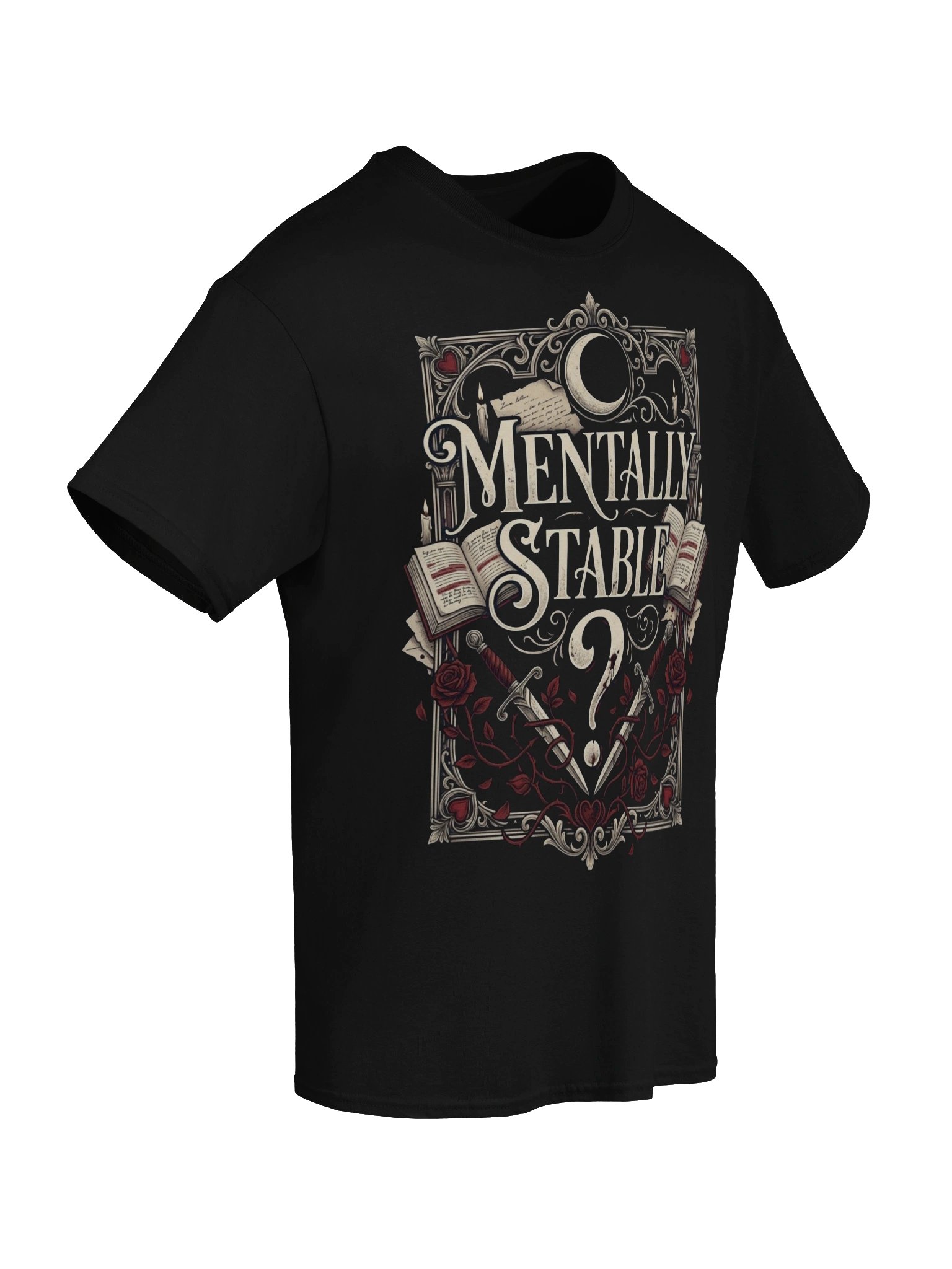 "Mentally Stable?" Dark Romance Reader Heavyweight T-Shirt product image (48)