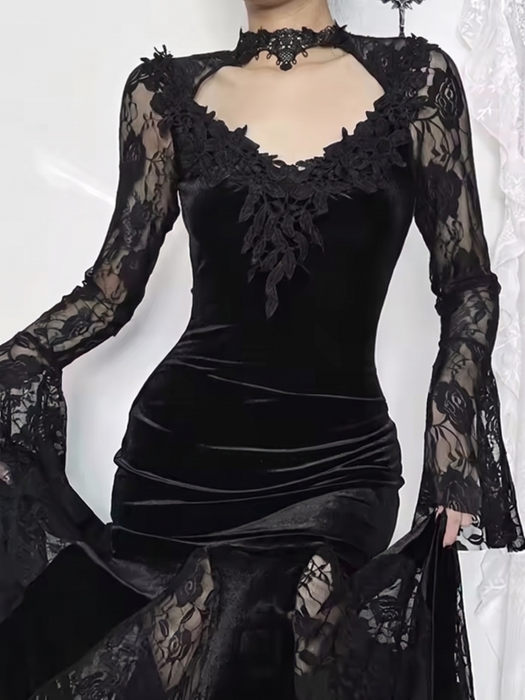 AltGoth Aesthetic Gothic Midi Dress Women product image (3)