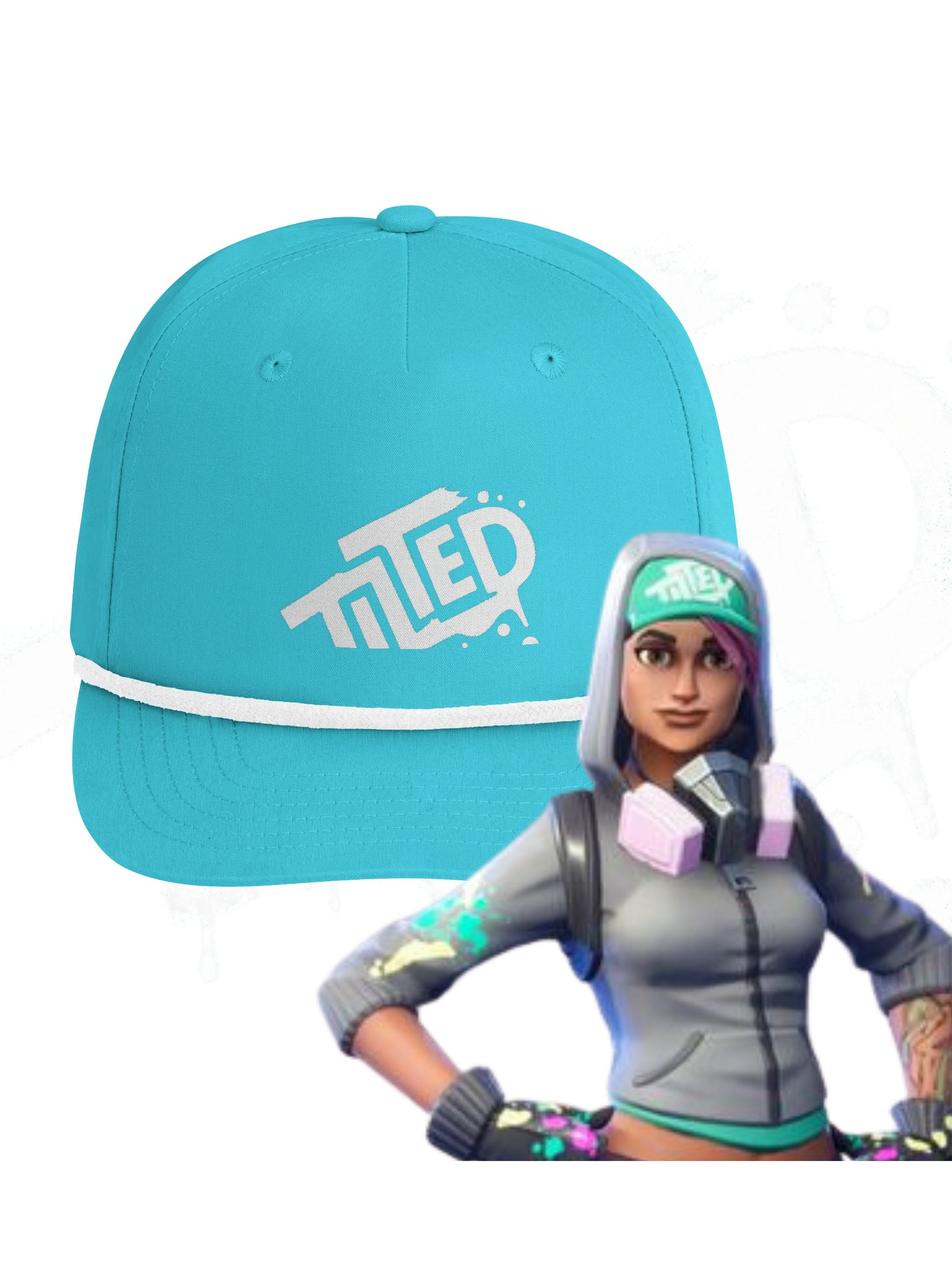 Fortnite Teknique Tilted Towers Turquoise Golf Rope Cap product image (1)