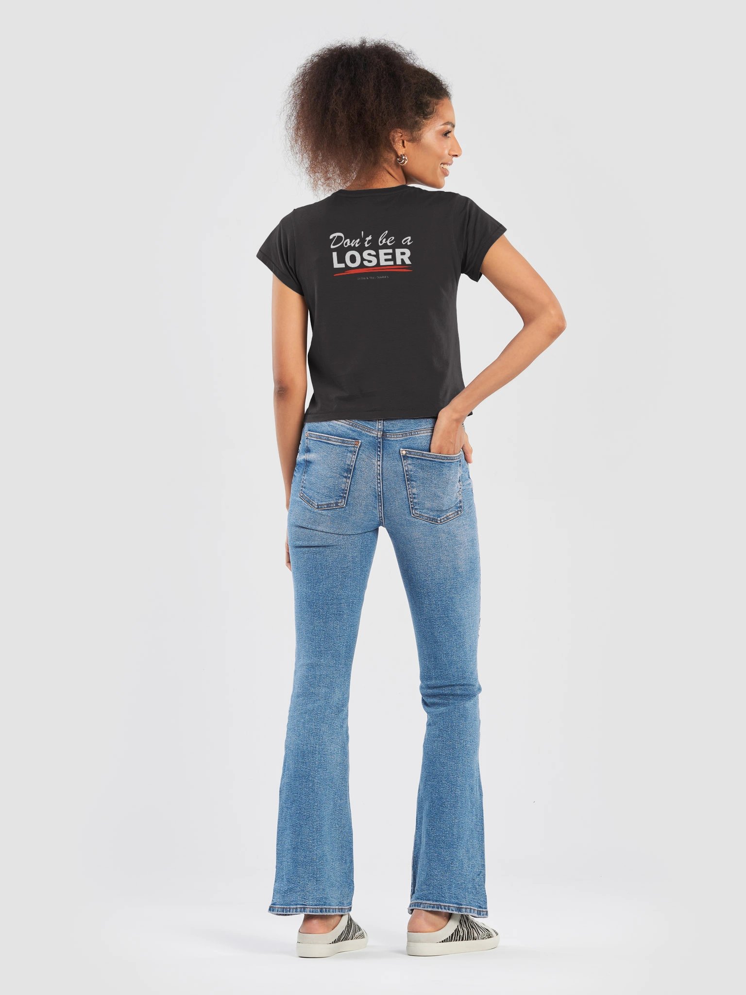 Don't be a LOSER vintage black womens high waisted Tee product image (8)