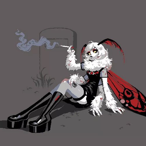 goth moth

#monstergirl #mothgirl #pixelart #ocart #dotpainting