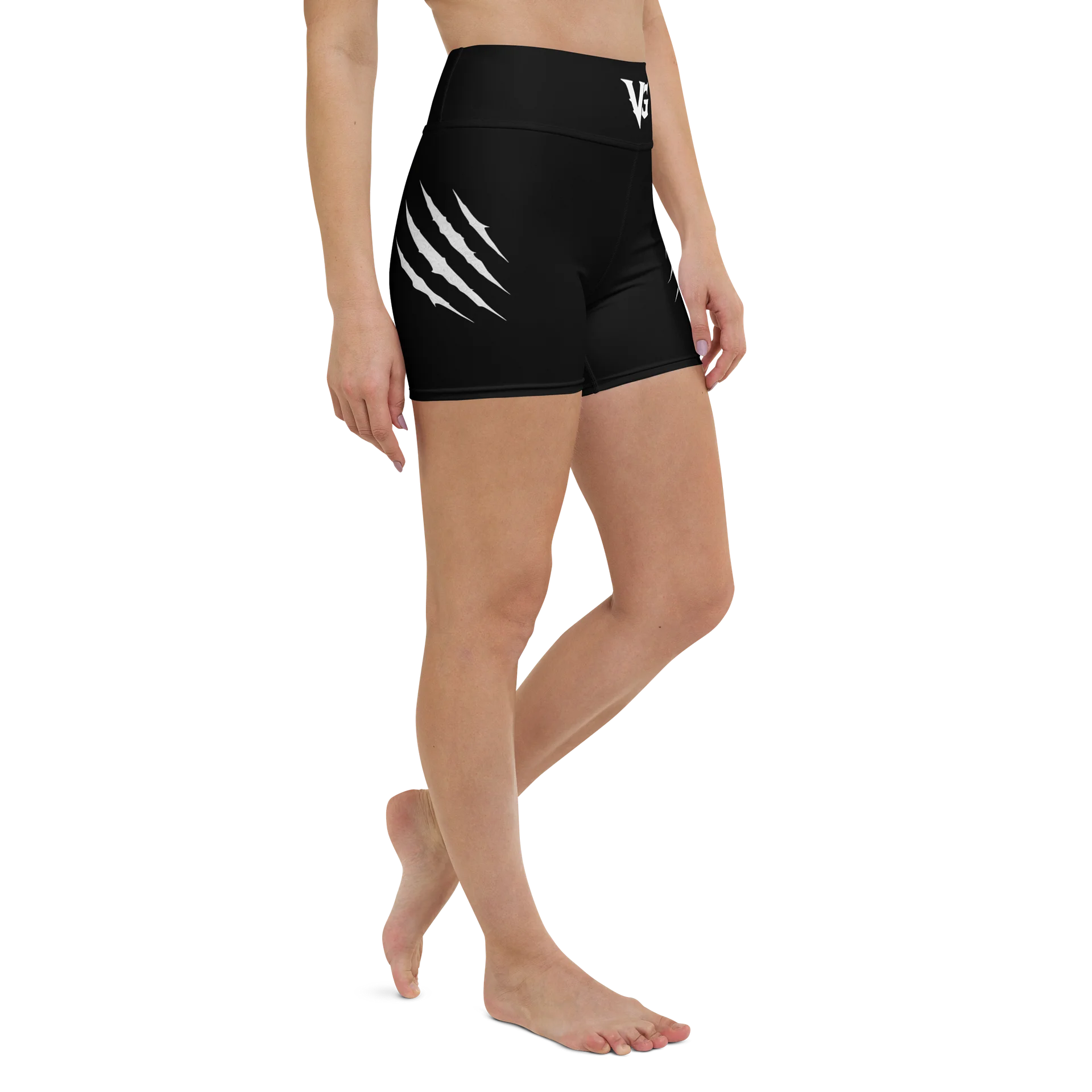 Black Void Stars & Scars Yoga Shorts product image (3)
