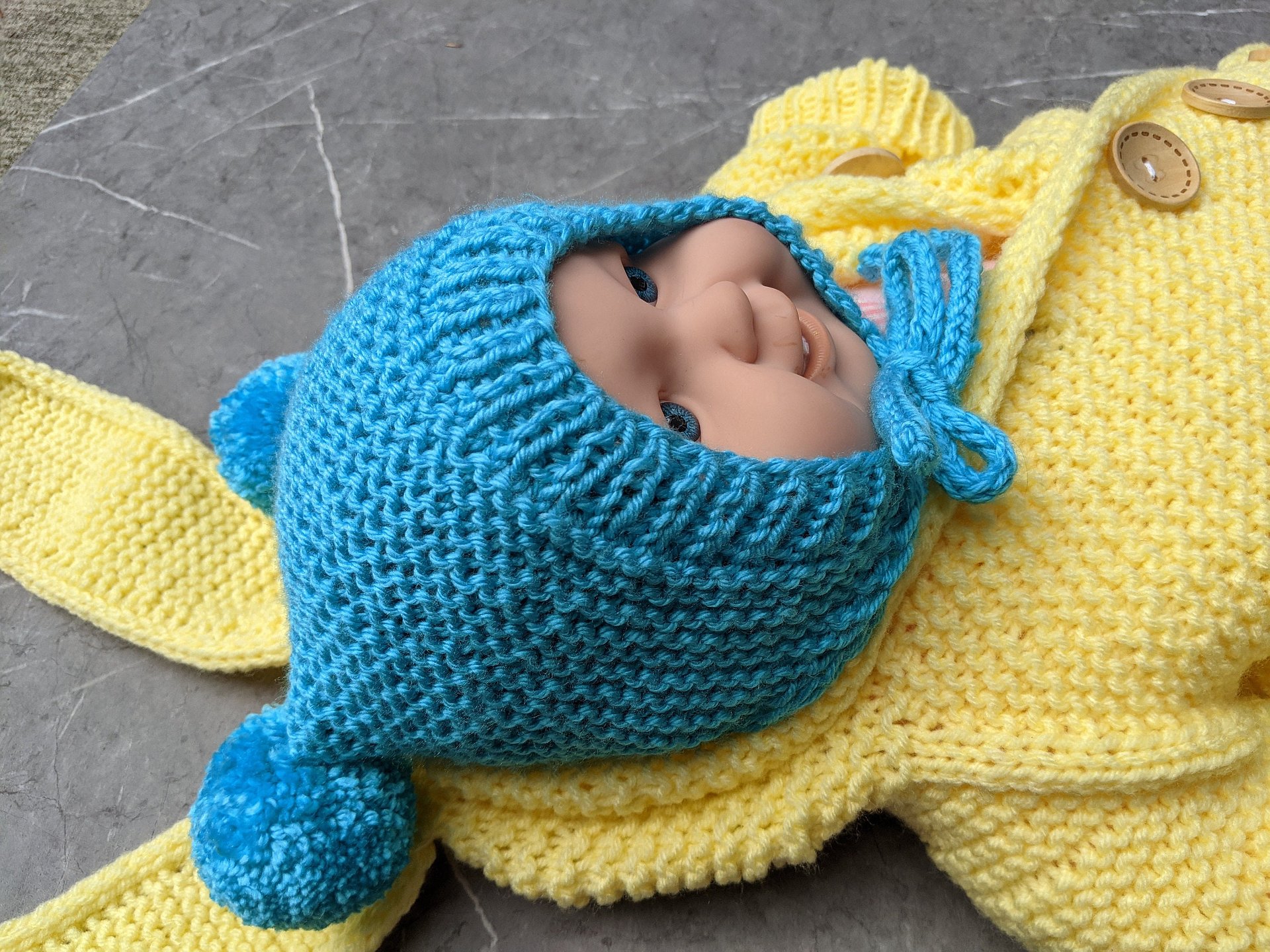 Baby Knit Bonnet Pattern with Chin Straps product image (7)
