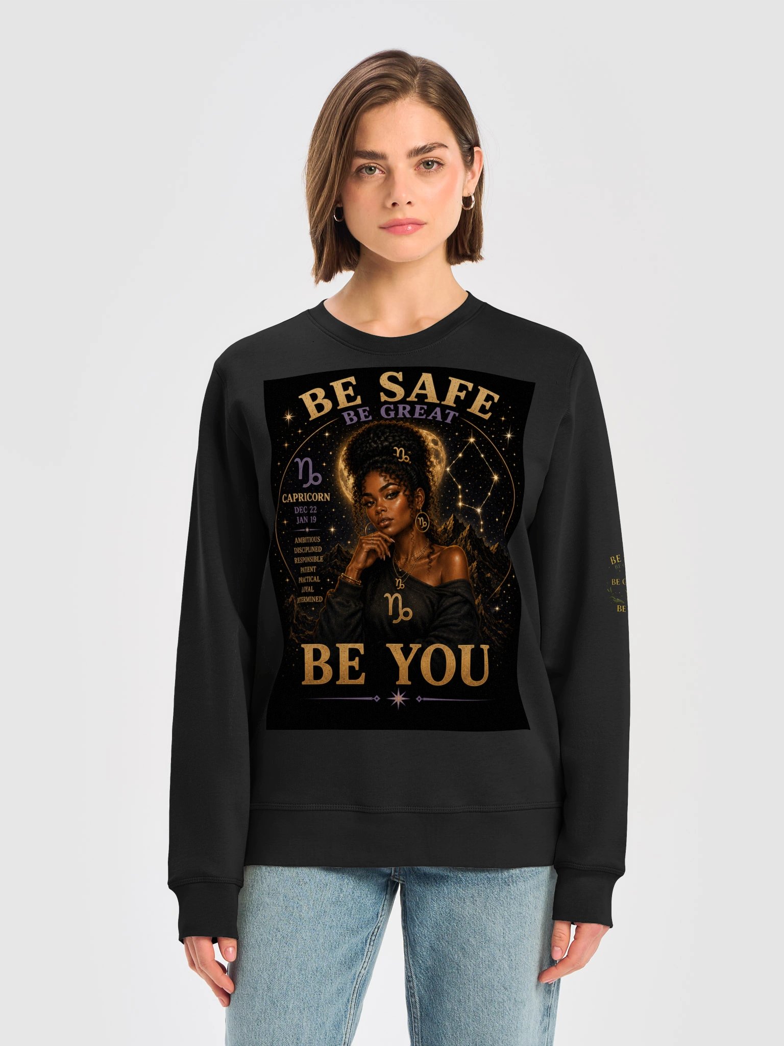 Capricorn For the achievers. Disciplined. Focused. Ambitious. Capricorn turns dreams into reality through determination. ⛰️ Be Safe. Be Great. Be You. product image (13)