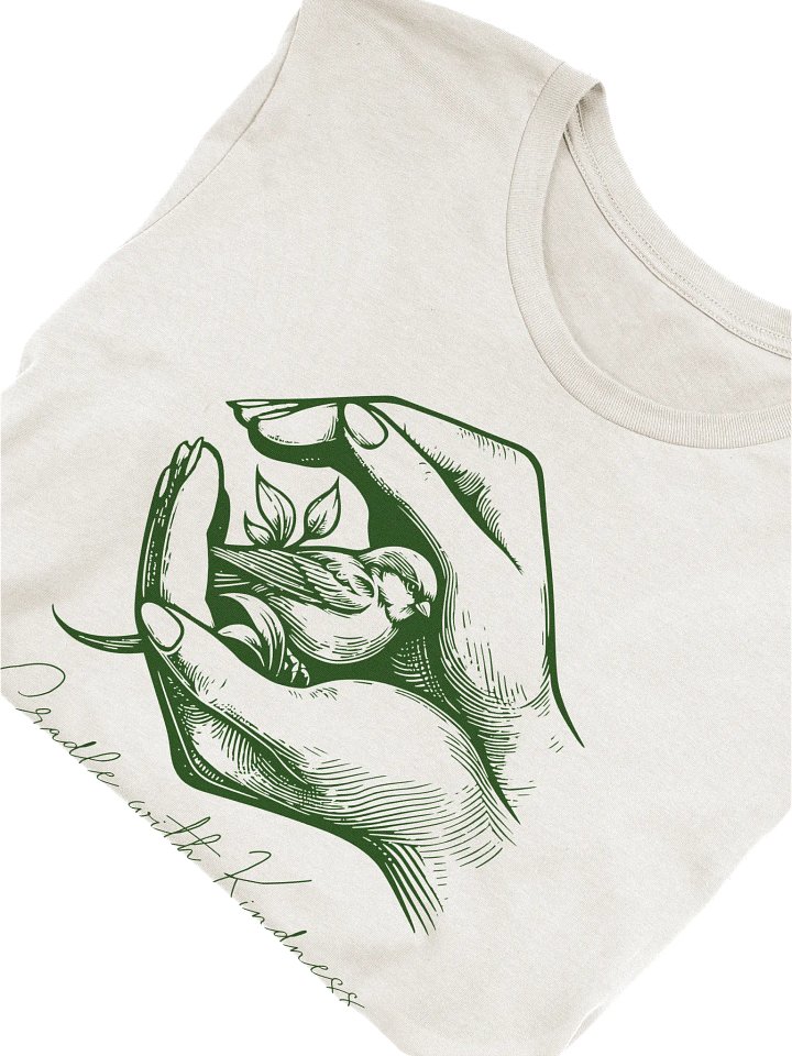 Cradle with kindness, bird rescue shirt, gentle reminder tee, wildlife vet gift, gift for her, wildlife carer tee, women in wildlife, bird lover gift, nature inspired shirt, healing vibes tee product image (2)