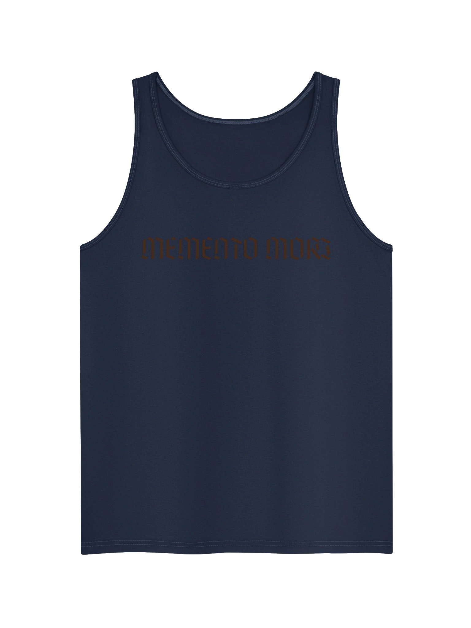 Memento Mori Brown Font Unisex Cotton Jersey Tank product image (1)