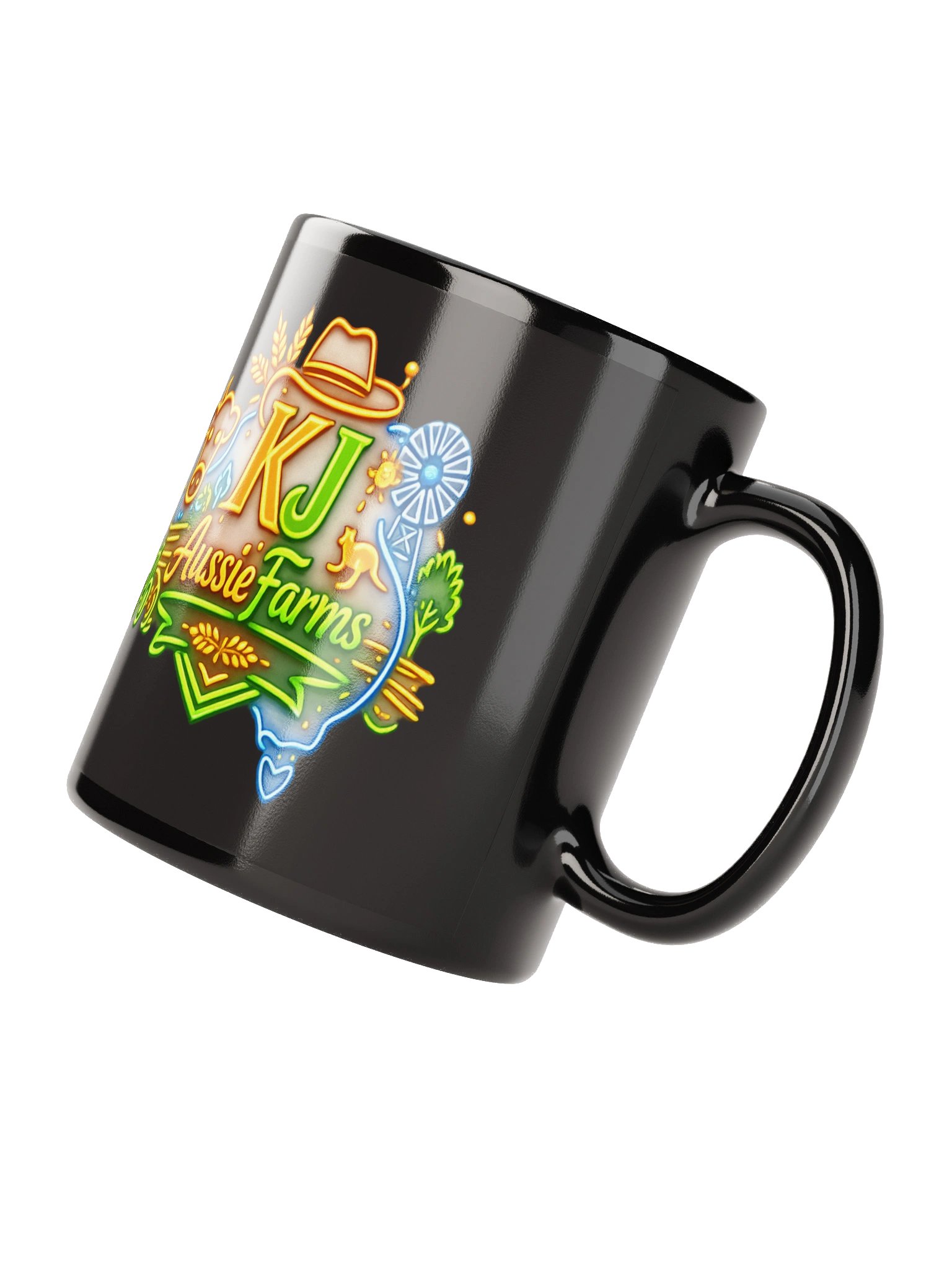 glossy black ceramic mug product image (3)
