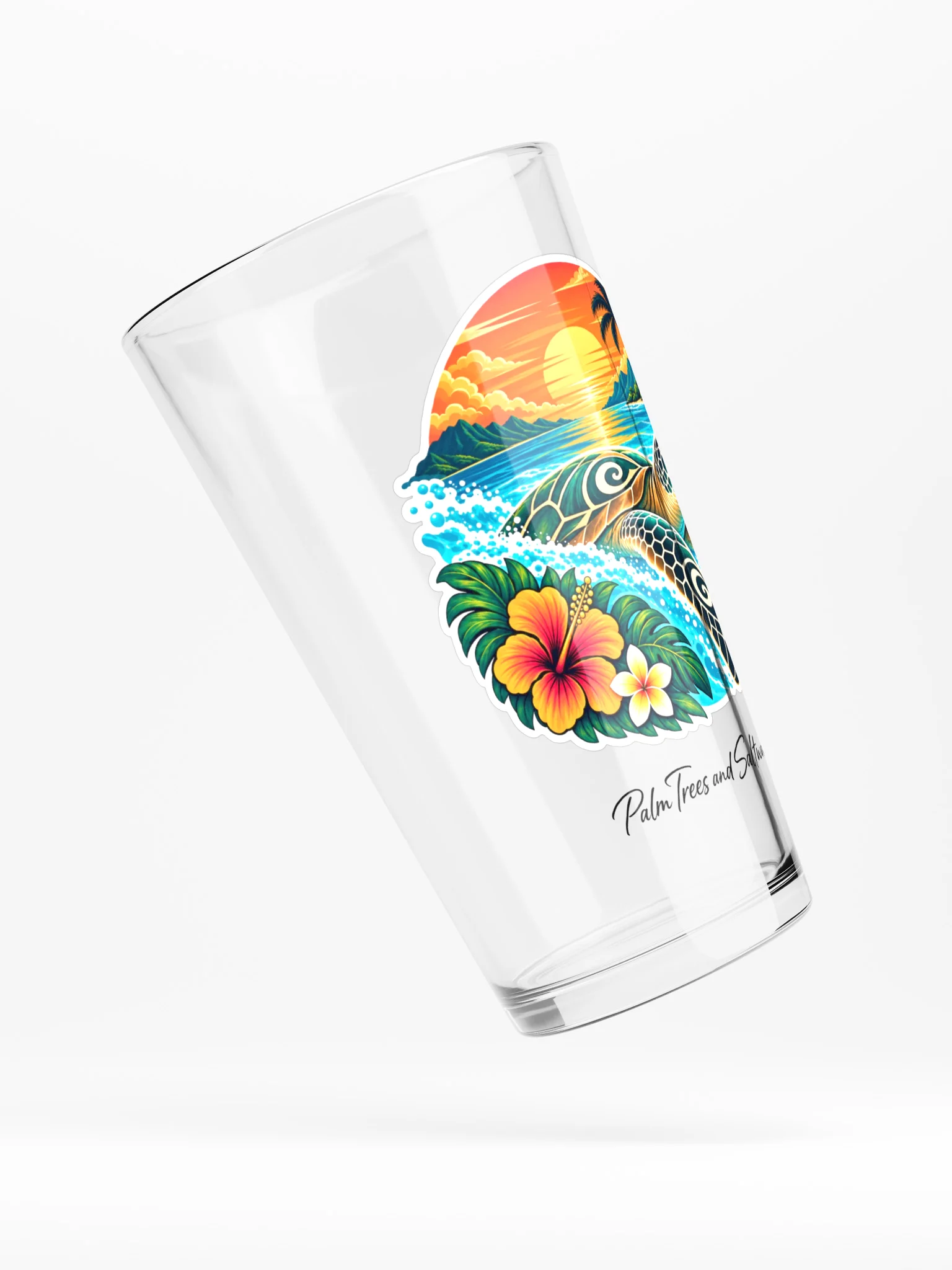 Sea Turtle Sunset | Tropical Pint Glass product image (4)
