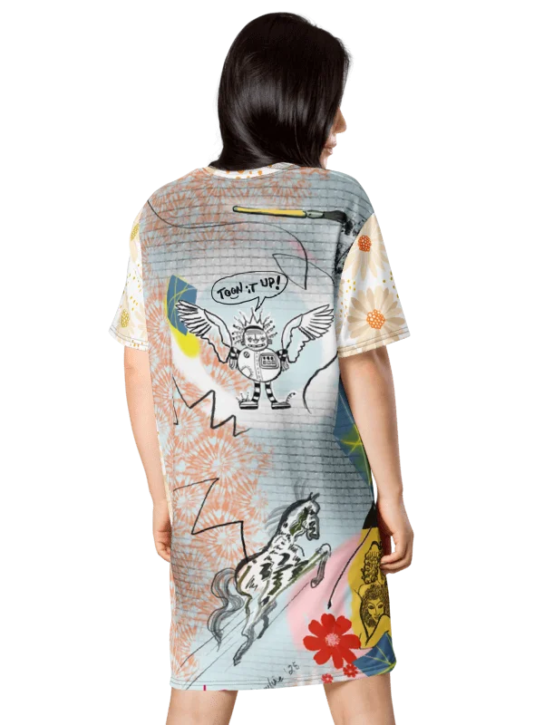 Toon it Up! T-Shirt Tunic Dress 'Robot Story' product image (4)