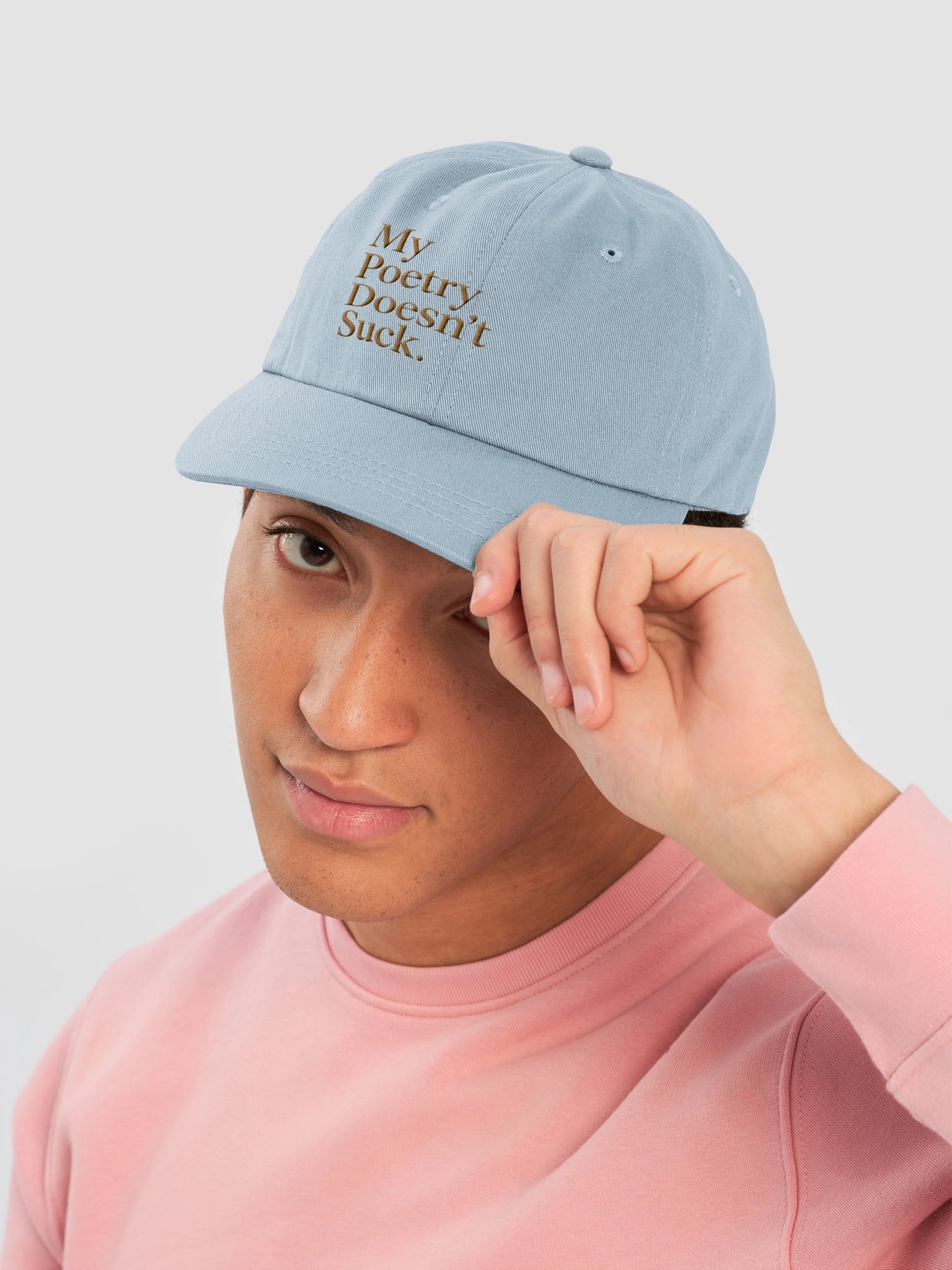 My Poetry Doesn't Suck Dad Hat - LightBlue/OldGold product image (5)