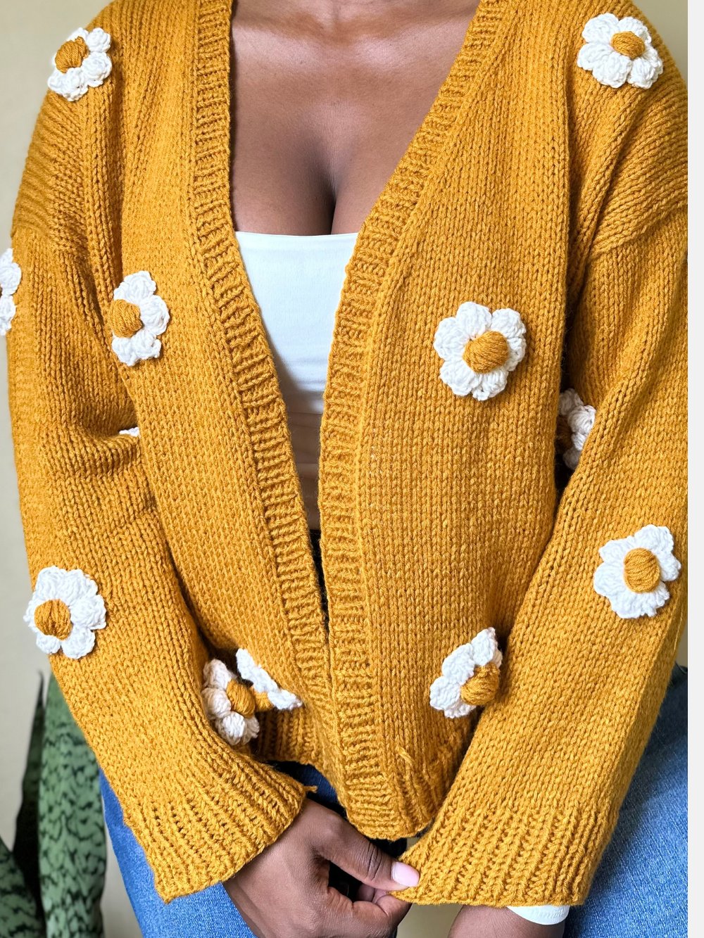 Flower Puff Knitting Cardigan Pattern product image (3)