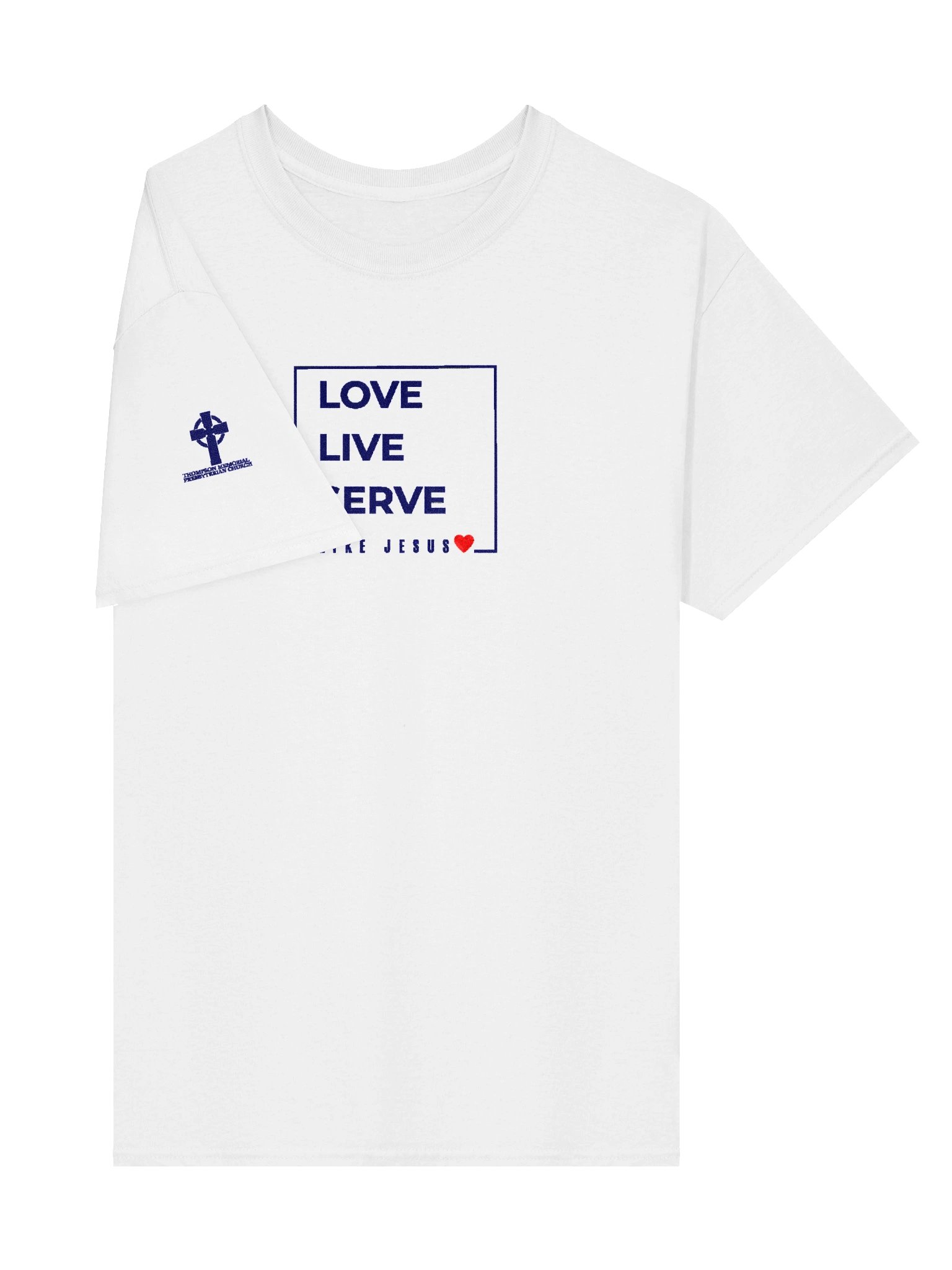 Embroidered Love. Live. Serve. Like Jesus T-Shirt product image (3)