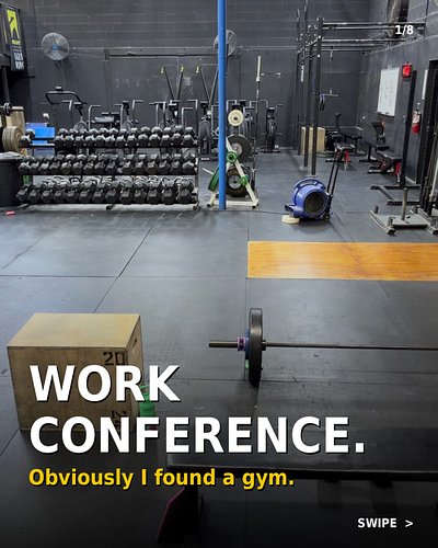 Work conference. Different city. Different gym. Same programming.

I dropped into CrossFit Unchained while he did the workout...