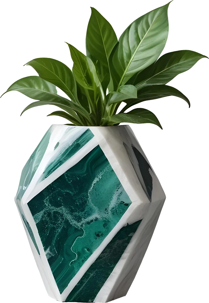 Aurora Verde - Vase Quartz & Malachite png product image (1)